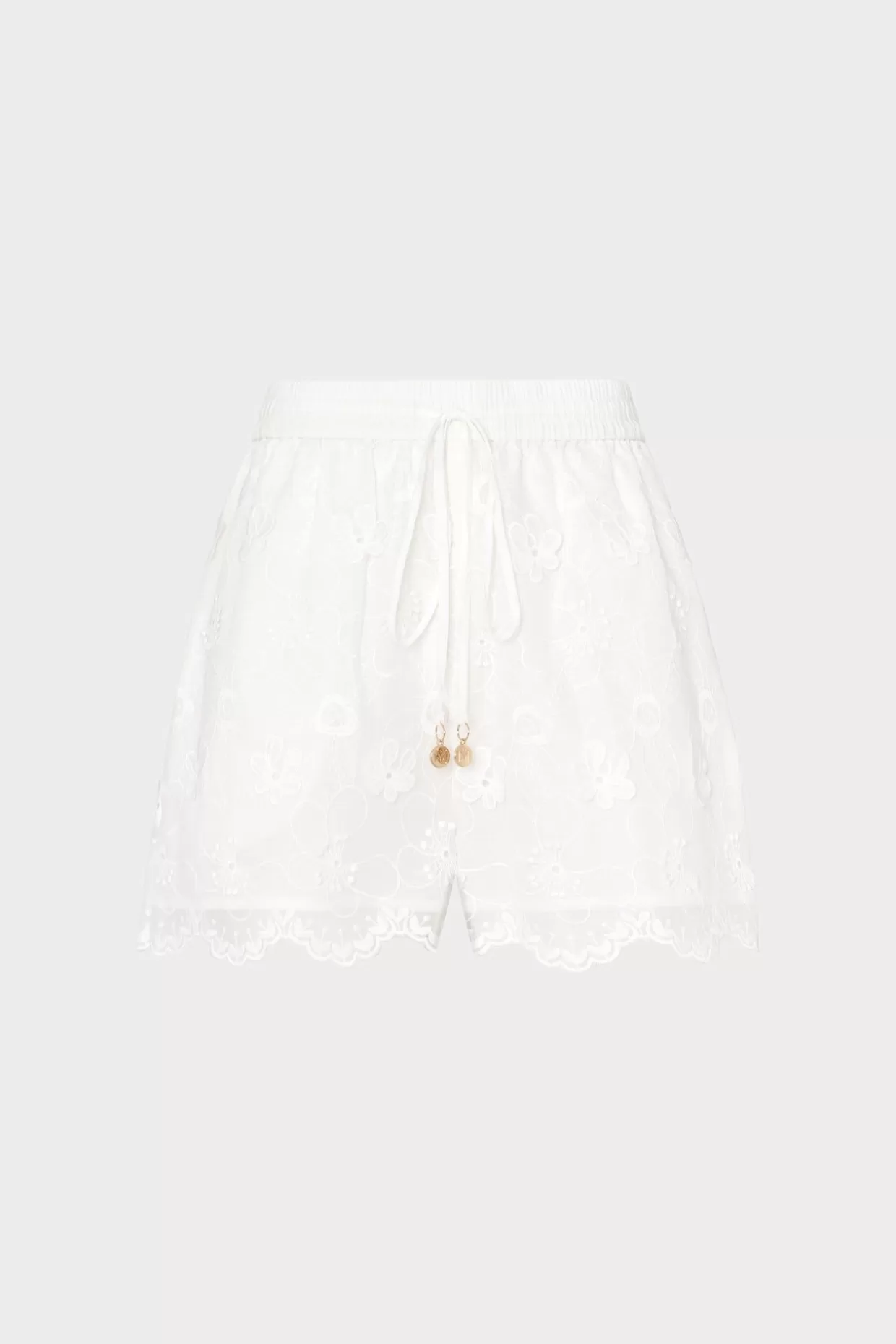 Jumpsuits & Rompers-MILLY 3D Floral Cotton Eyelet Shorts White