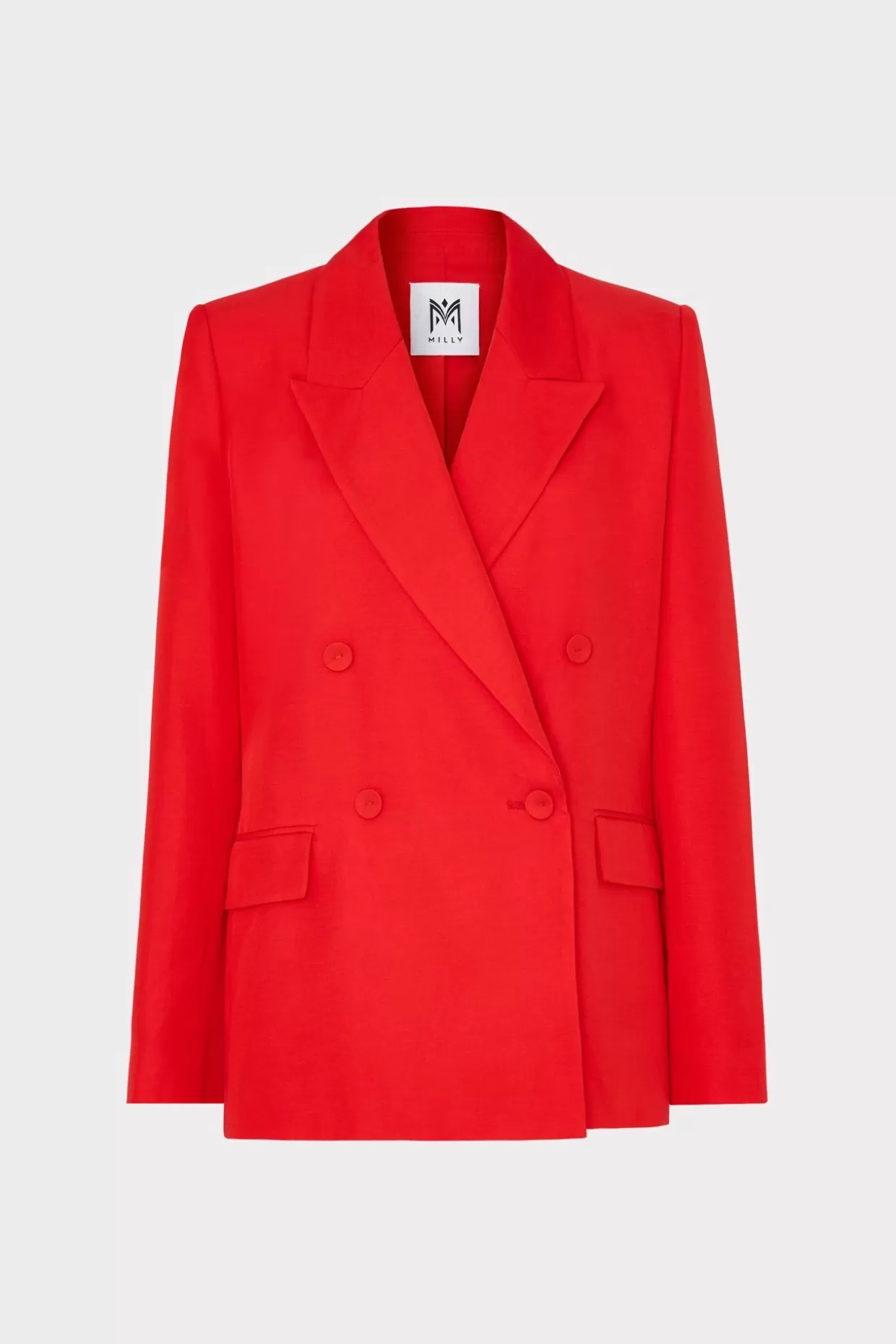 Blazers-MILLY Abbi Double Breasted Blazer Red