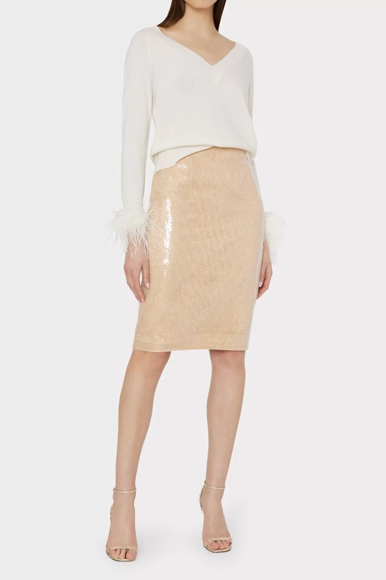 Skirts-MILLY Adley Sequin Skirt Gold