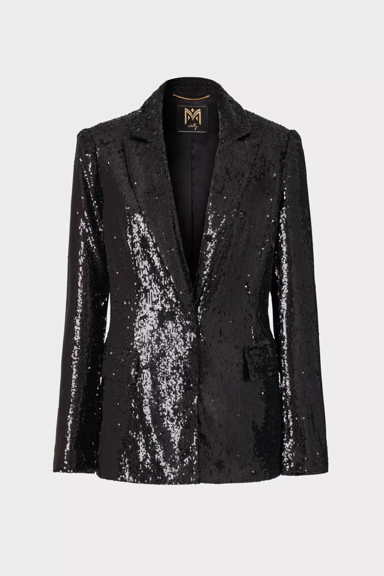 Blazers-MILLY Alexa Sequins Blazer Black