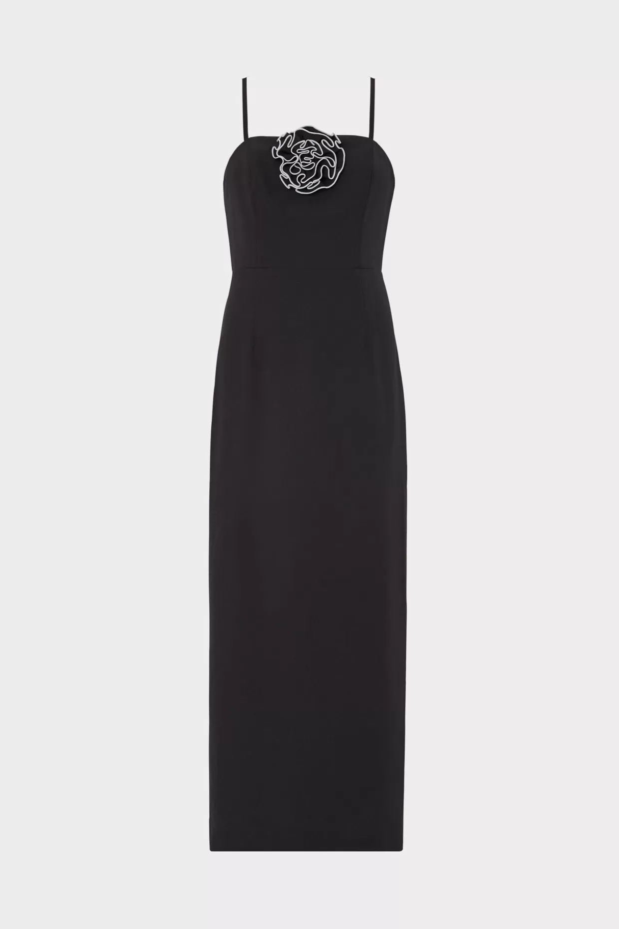 Guest Of Dresses-MILLY Allison 3D Rosette Cady Midi Dress Black