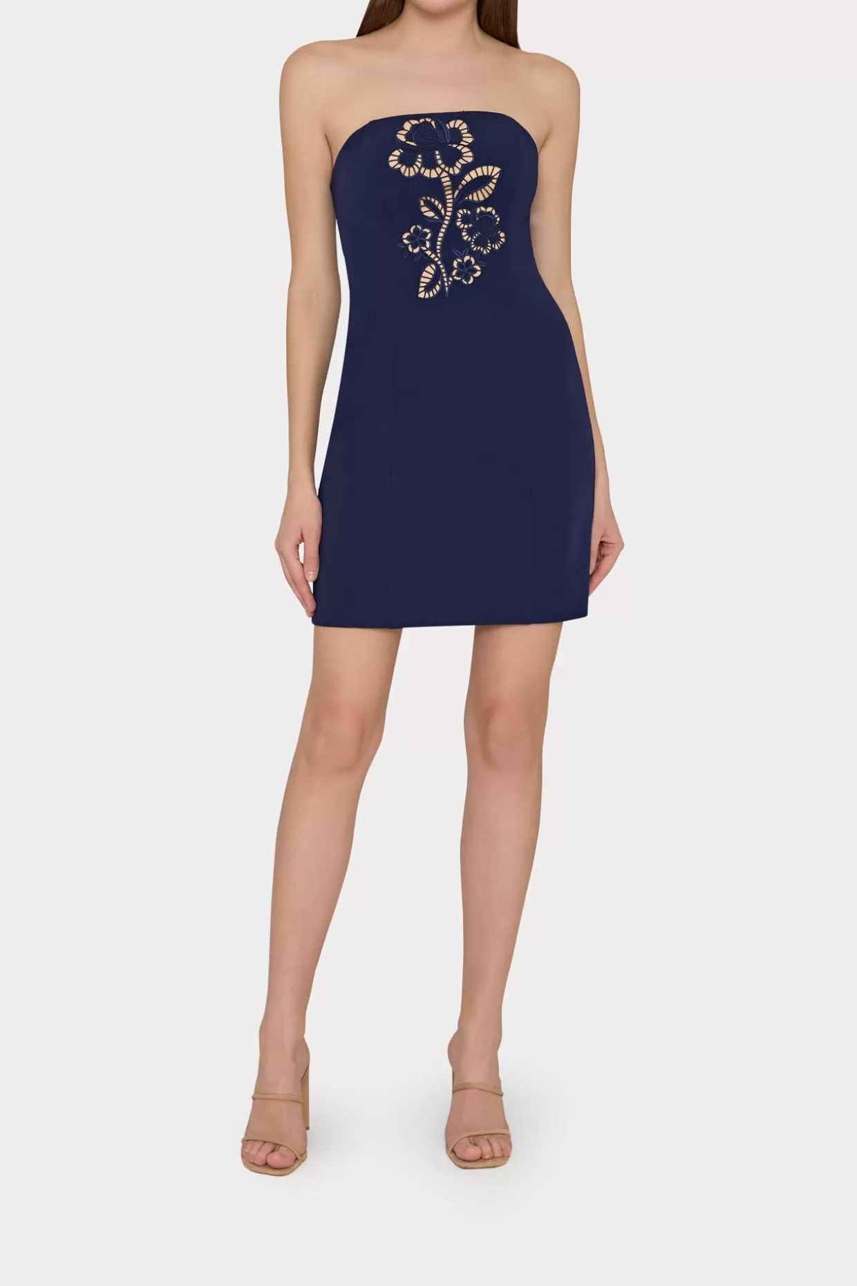 Cocktail Dresses-MILLY Angel Carnation Cady Dress Navy