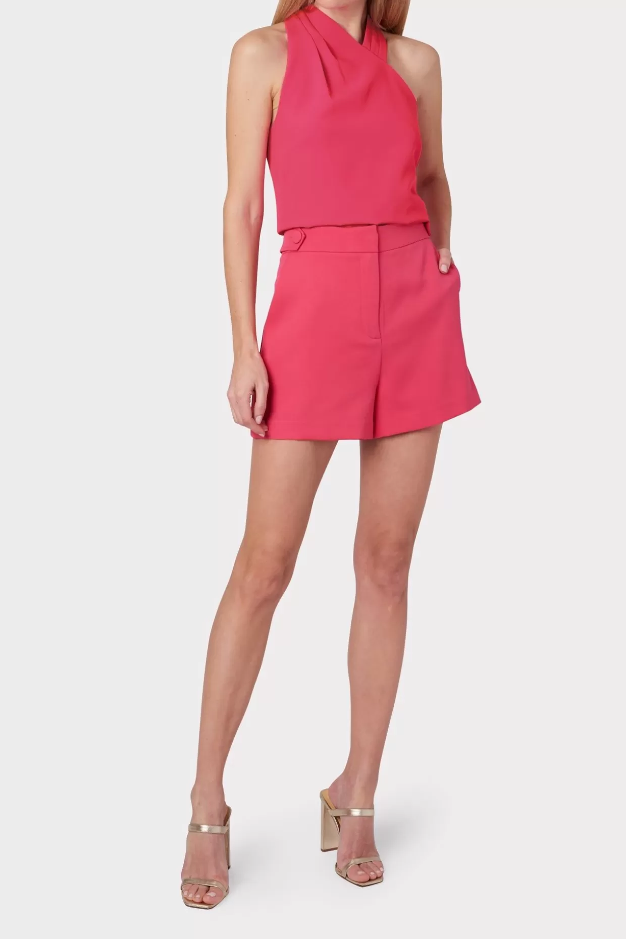 Shorts-MILLY Aria Cady Button Shorts Milly Pink