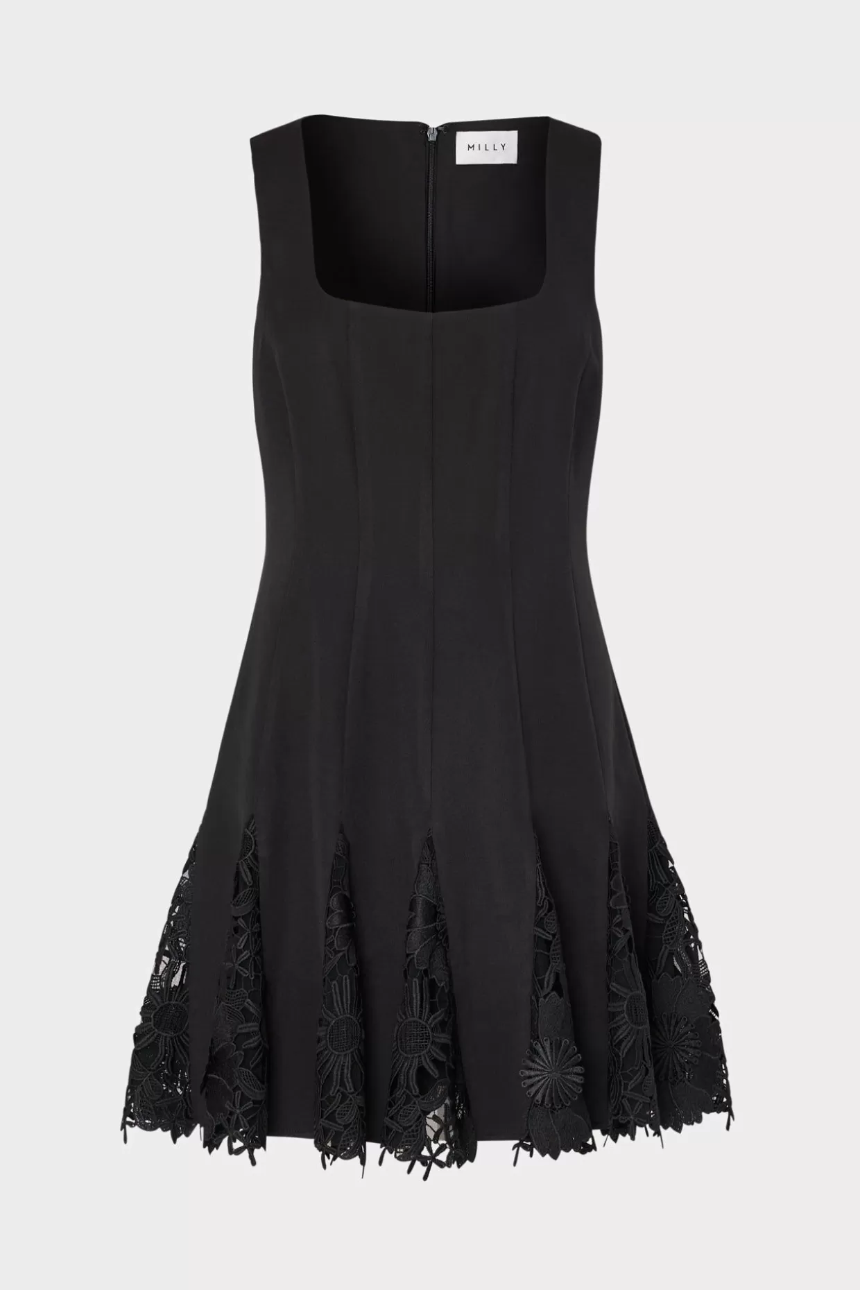 Day Dresses-MILLY Ariel Cady 3D Lace Combo Dress Black