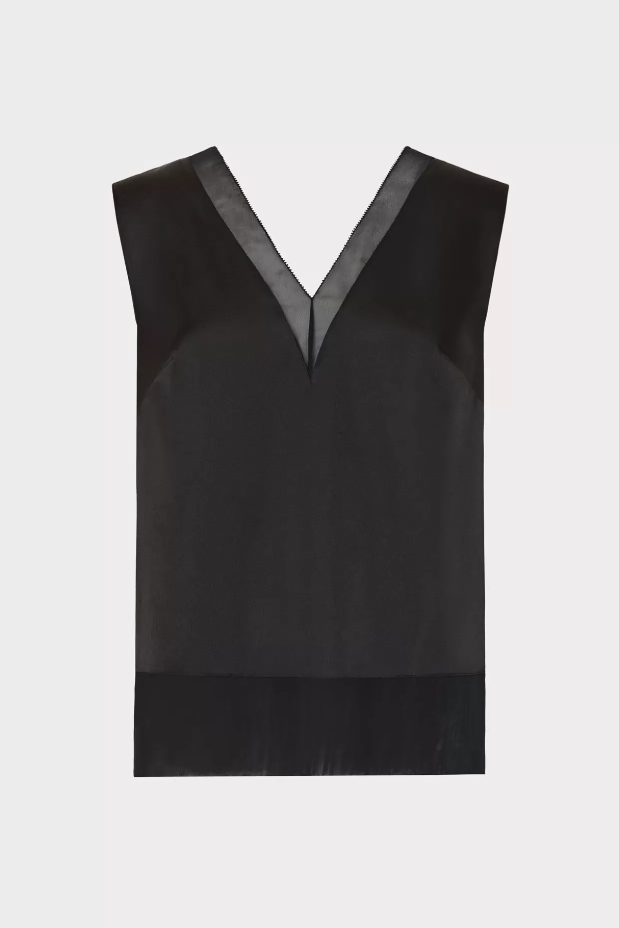 Jumpsuits & Rompers-MILLY Avianna Satin Sleeveless Top Black