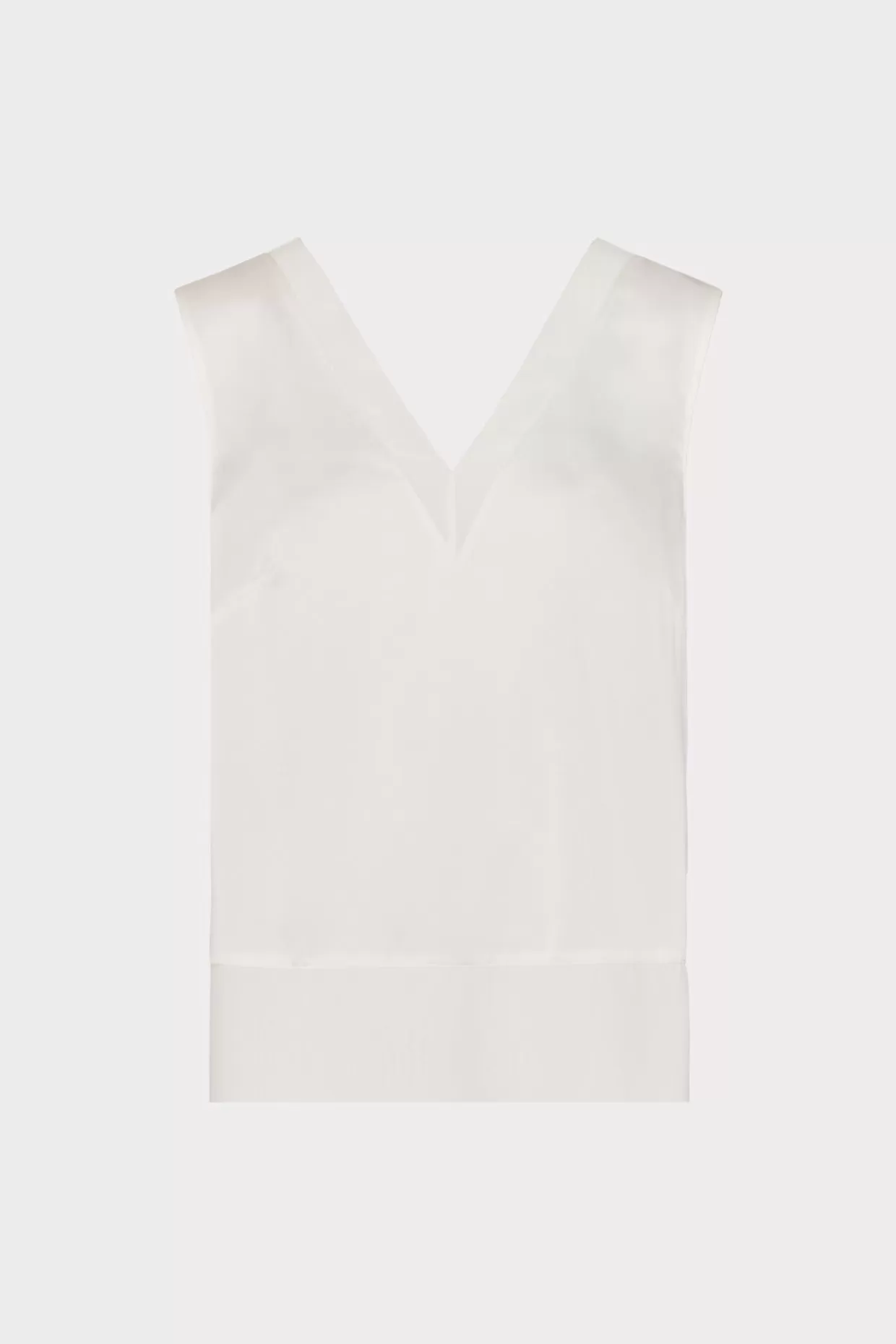 Jumpsuits & Rompers-MILLY Avianna Satin Sleeveless Top White