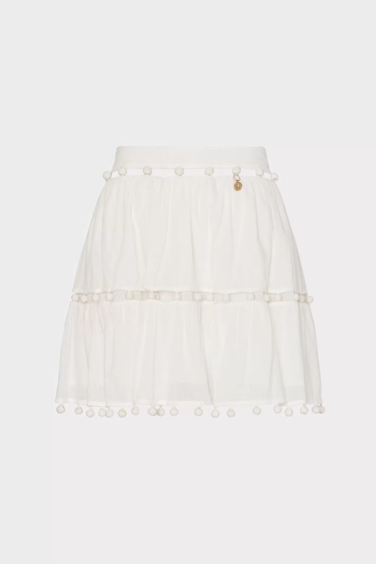 Jumpsuits & Rompers-MILLY Beaded Cotton Voile Skirt White