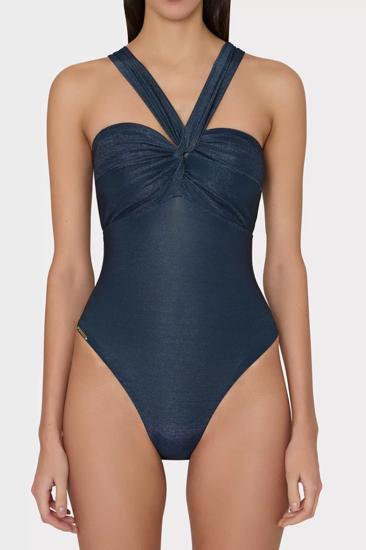 Jumpsuits & Rompers-MILLY Betsy Bandeau Shimmer One Piece Navy