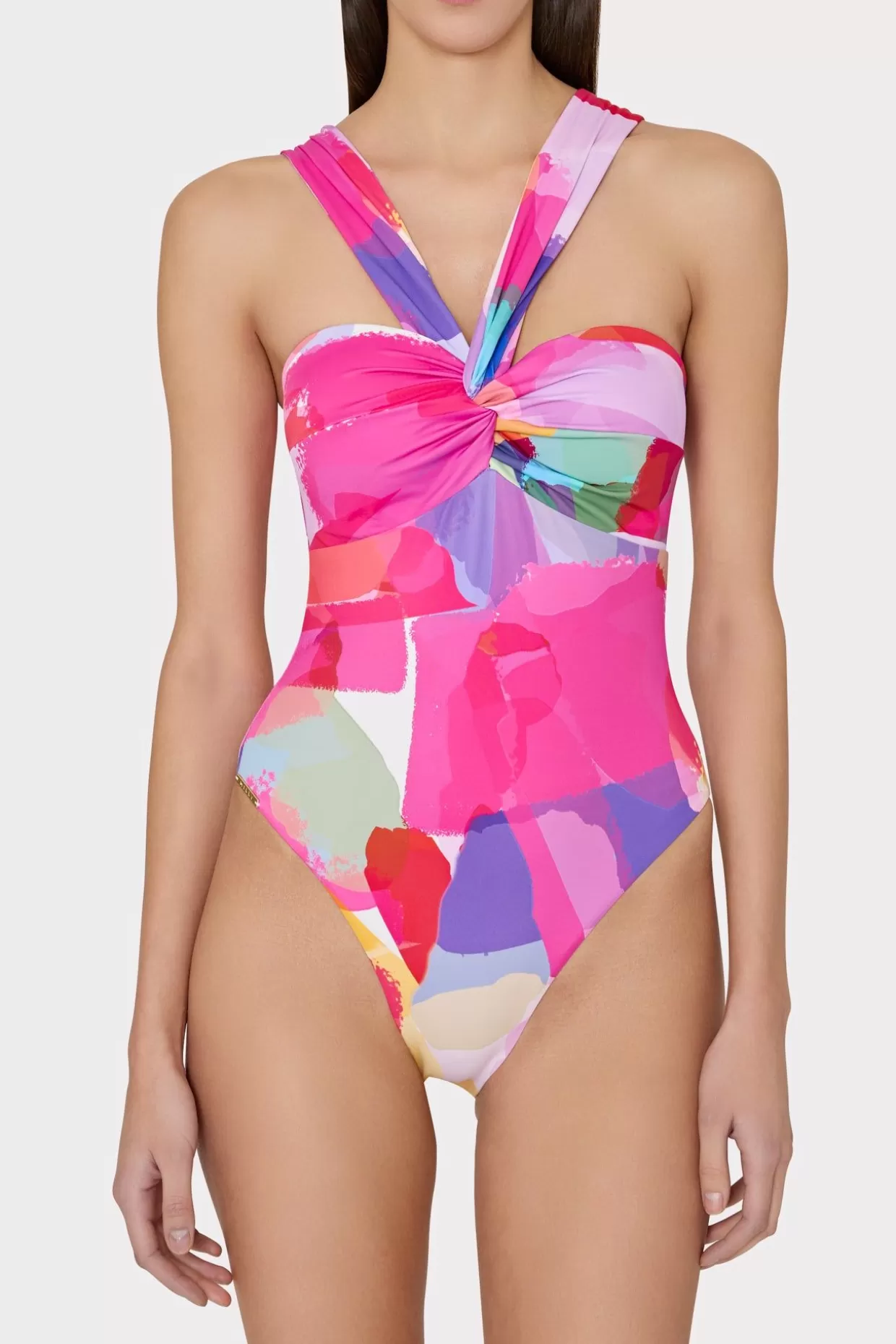 Jumpsuits & Rompers-MILLY Betsy Rainbow Waterfall Draped Bandeau One Piece Multi