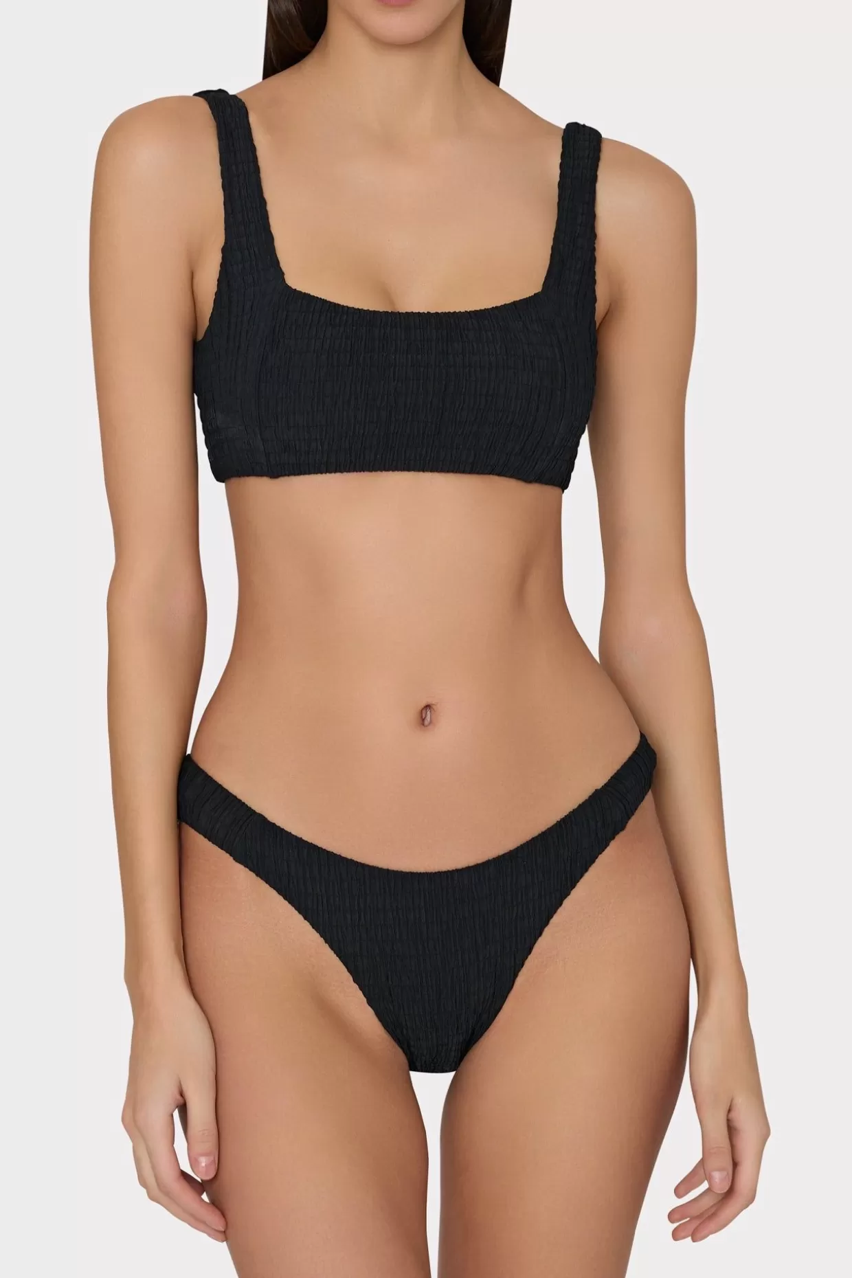 Jumpsuits & Rompers-MILLY Bikini Bottom With Smocking Black