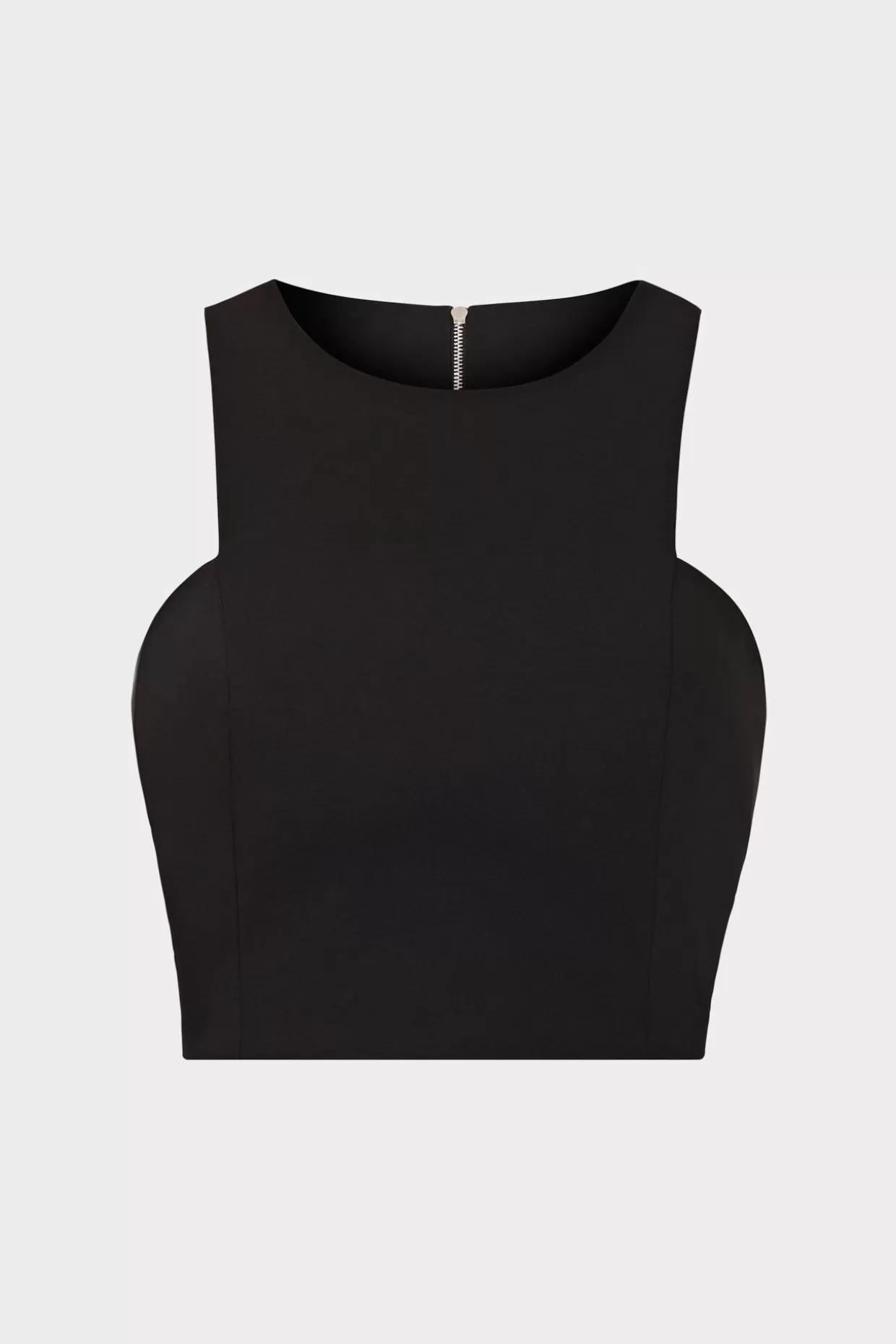 Matching Sets-MILLY Cady Sleeveless Crop Top Black