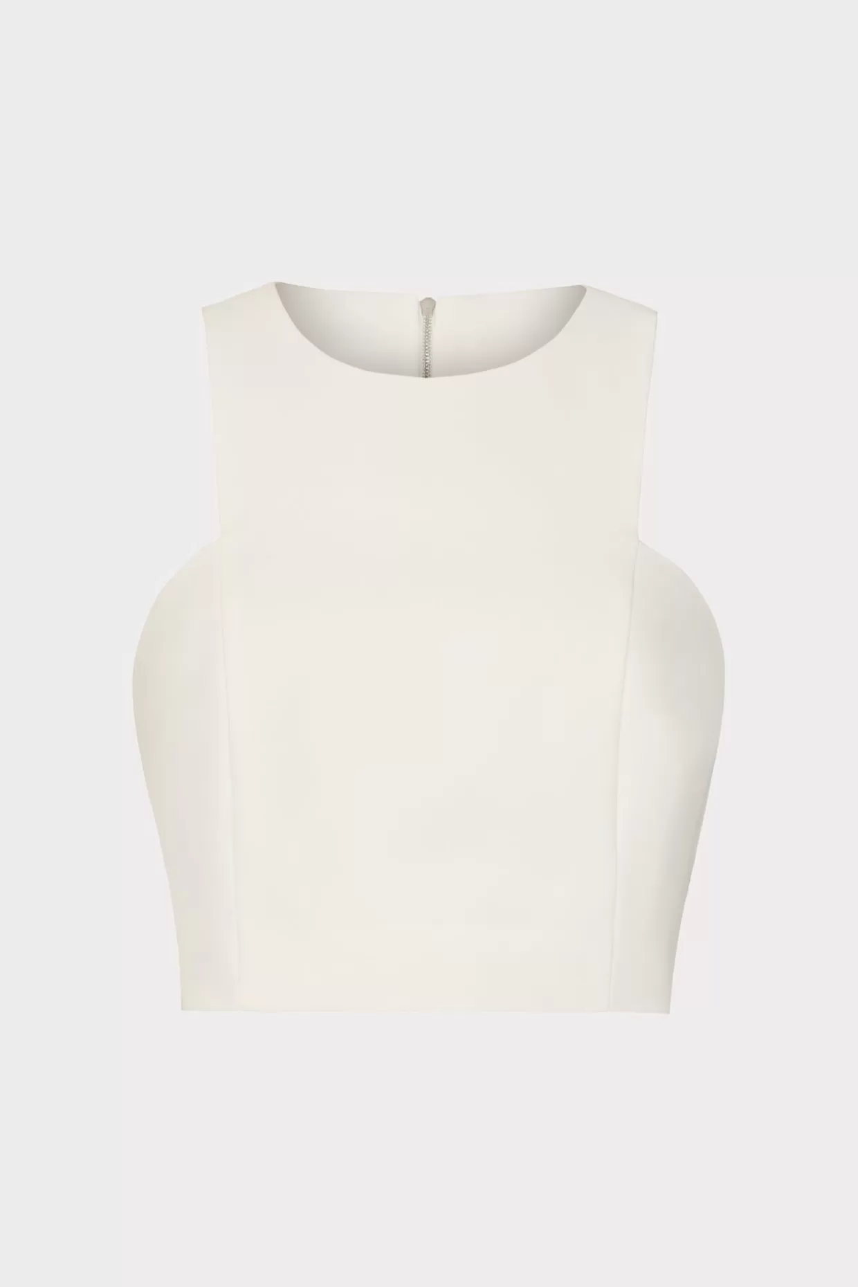 Tops-MILLY Cady Sleeveless Crop Top Ecru