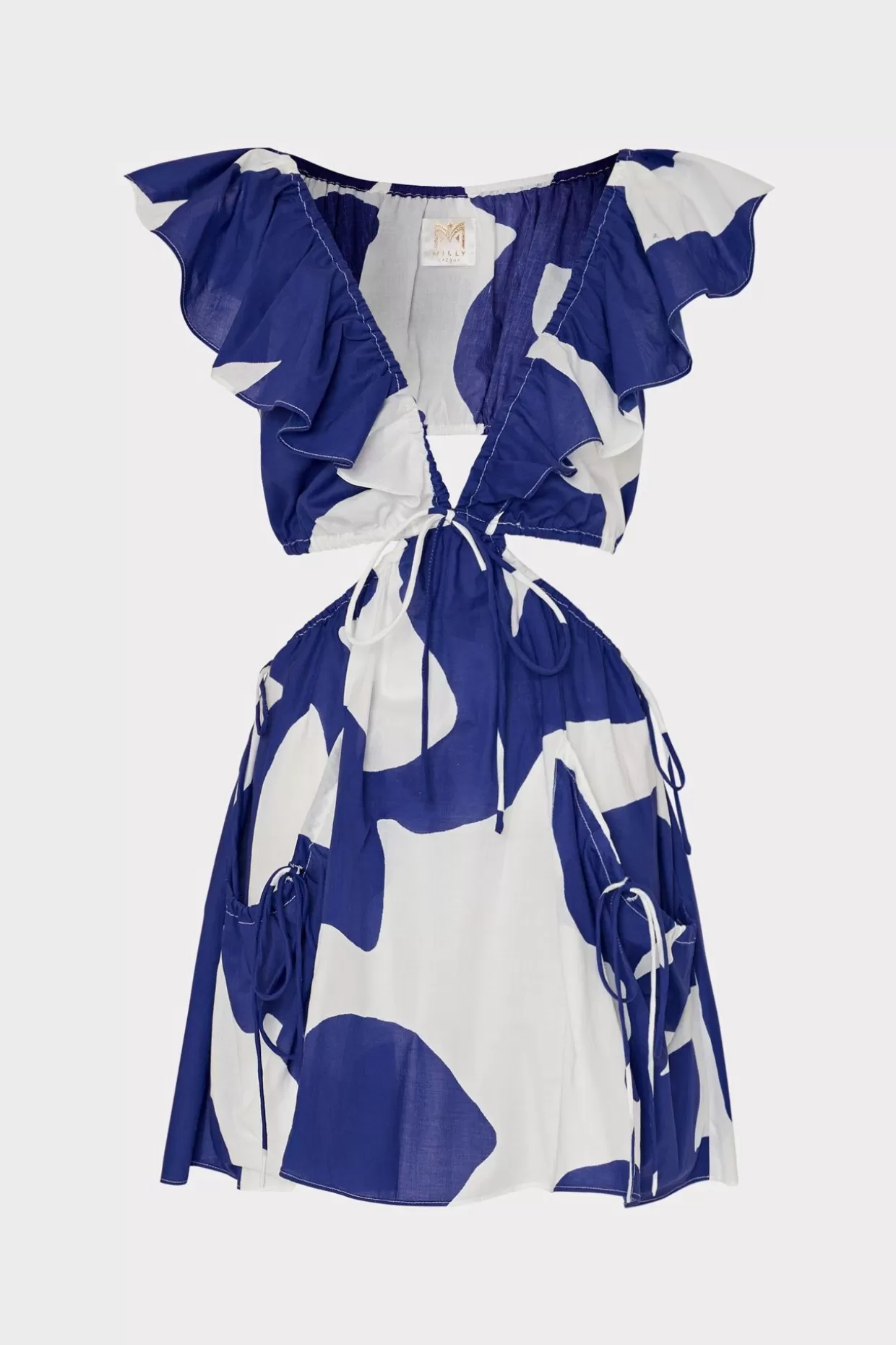 Cover-Ups-MILLY Delilah Grand Foliage Dress Navy/White