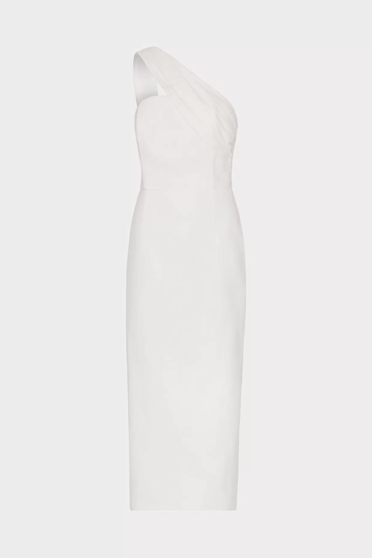 Guest Of Dresses-MILLY Draped One Shoulder Linen Dress White