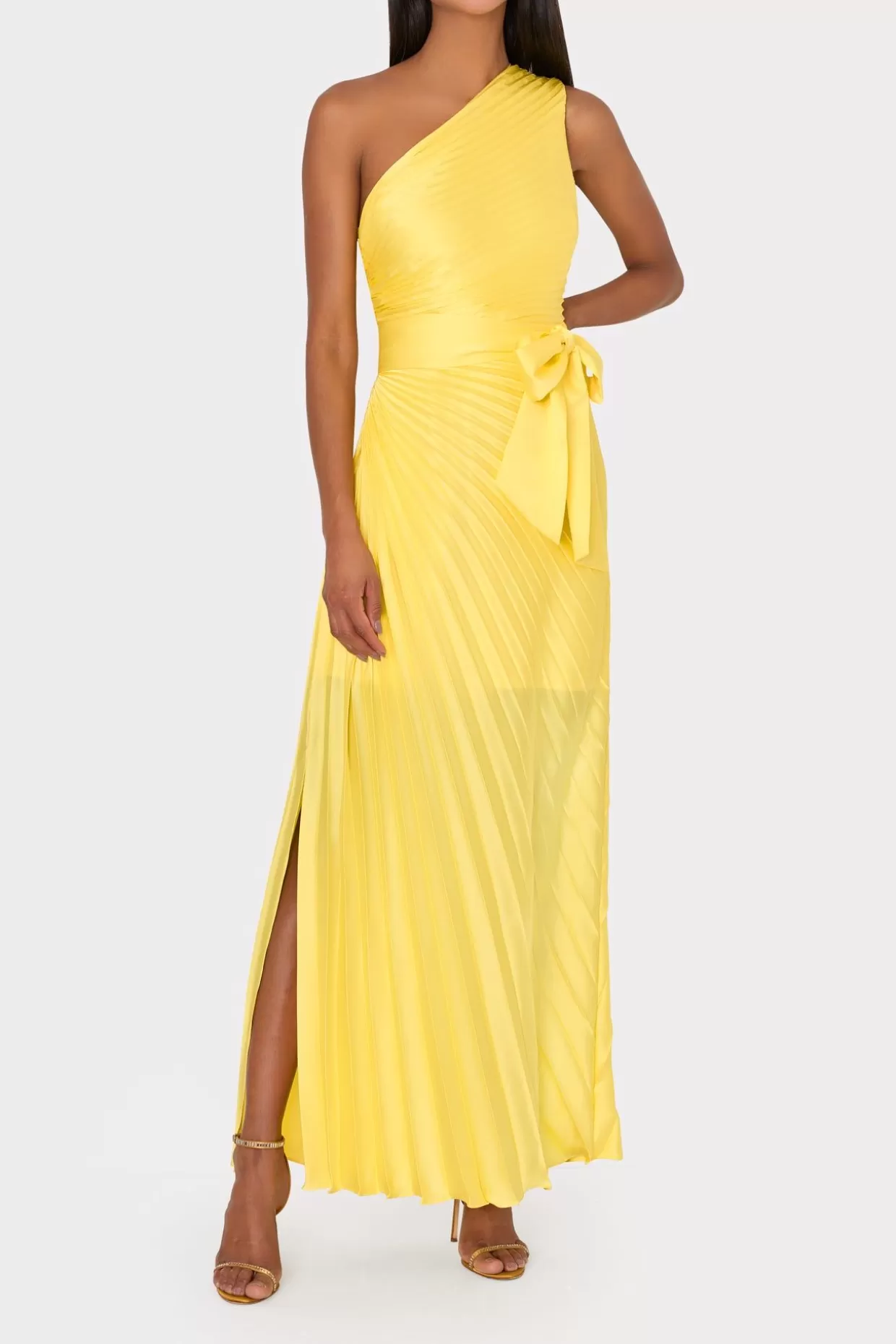 Maxi Dresses-MILLY Estelle Satin Dress Yellow