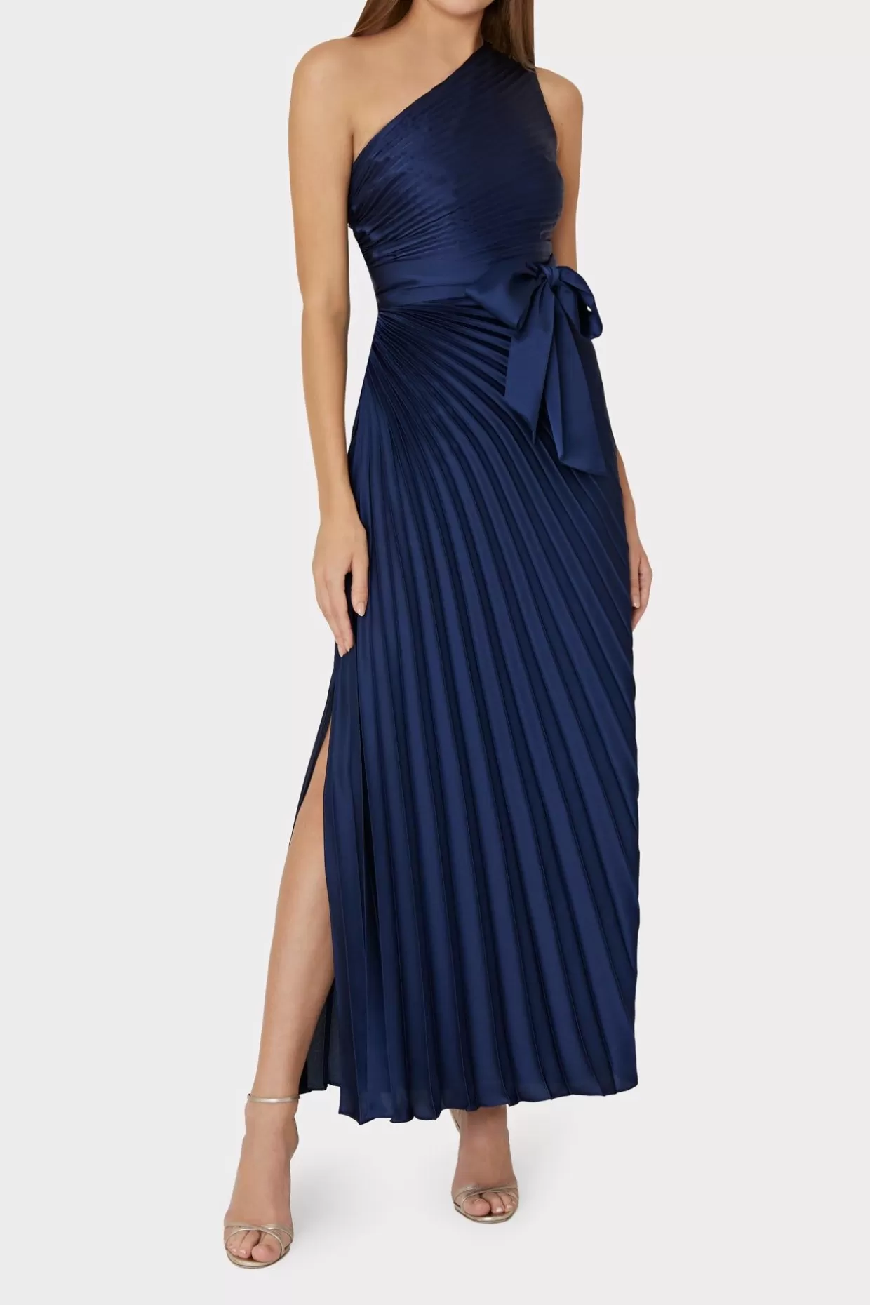 Maxi Dresses-MILLY Estelle Satin Dress Navy