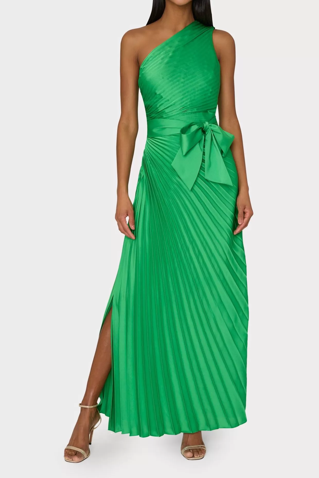 Jumpsuits & Rompers-MILLY Estelle Satin Dress Green