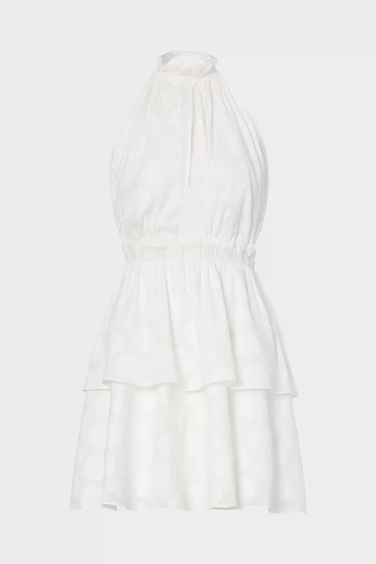 Day Dresses-MILLY Evelia Reina Graphic Dot Clipping Dress White