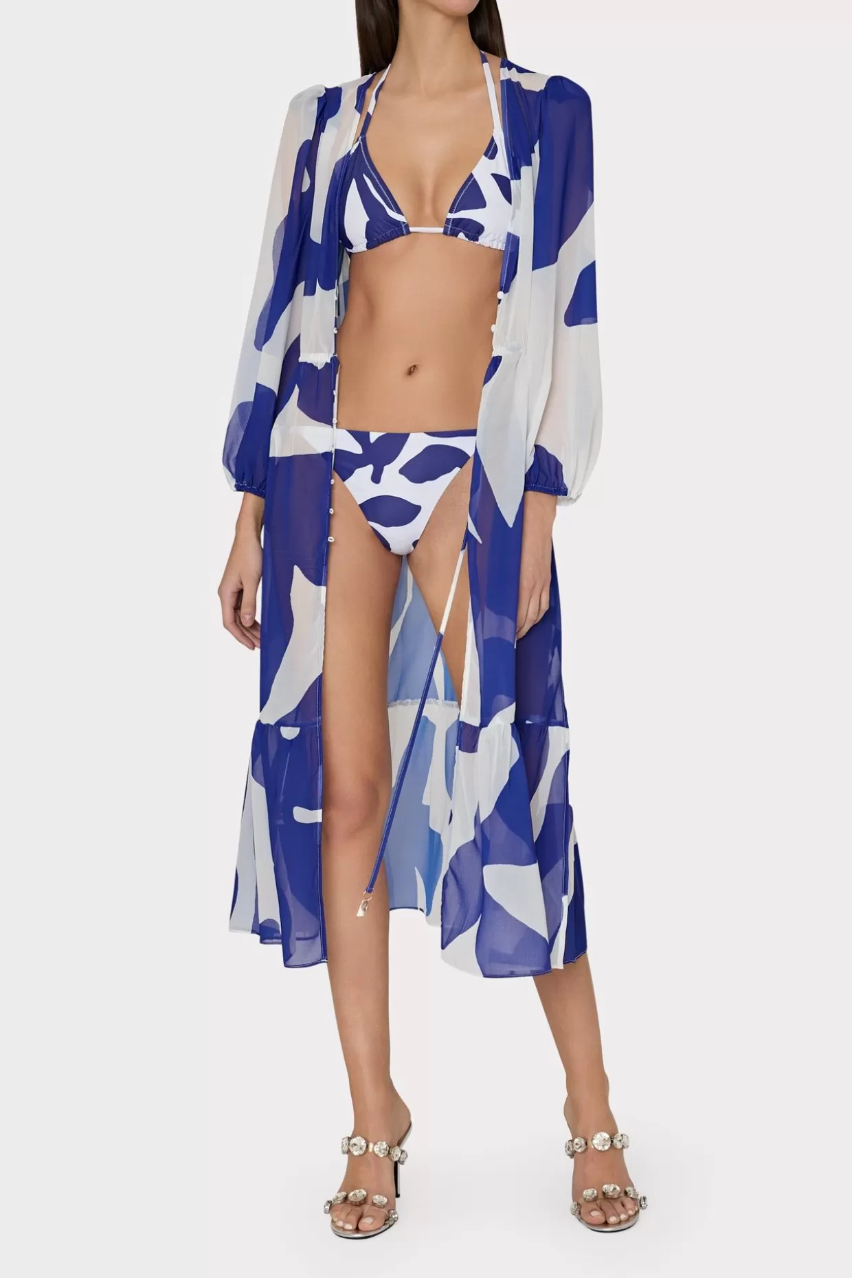 Cover-Ups-MILLY Fiona Grand Foliage Cover-Up Navy/White