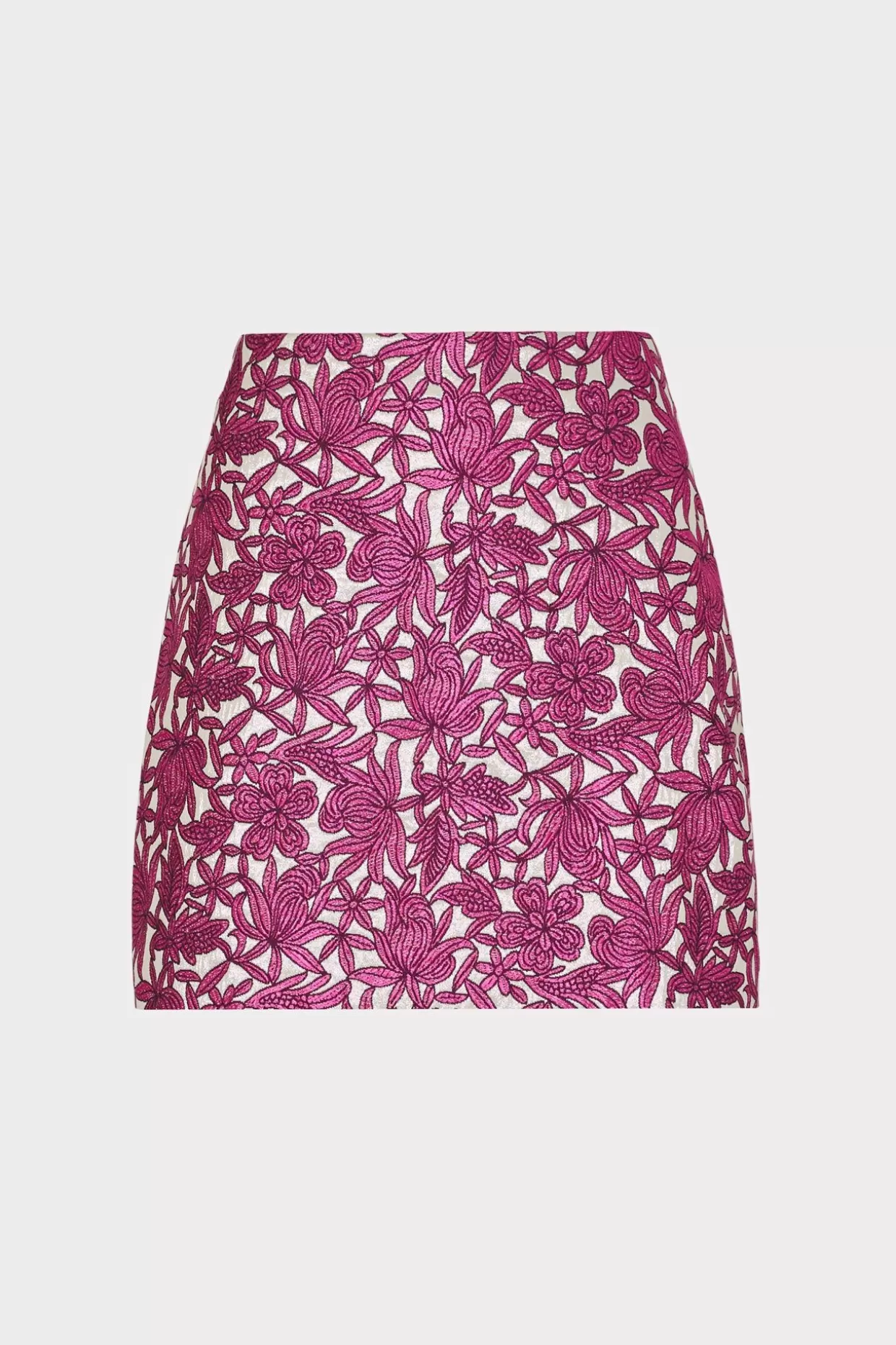 Skirts-MILLY Floral Jacquard Skirt Pink