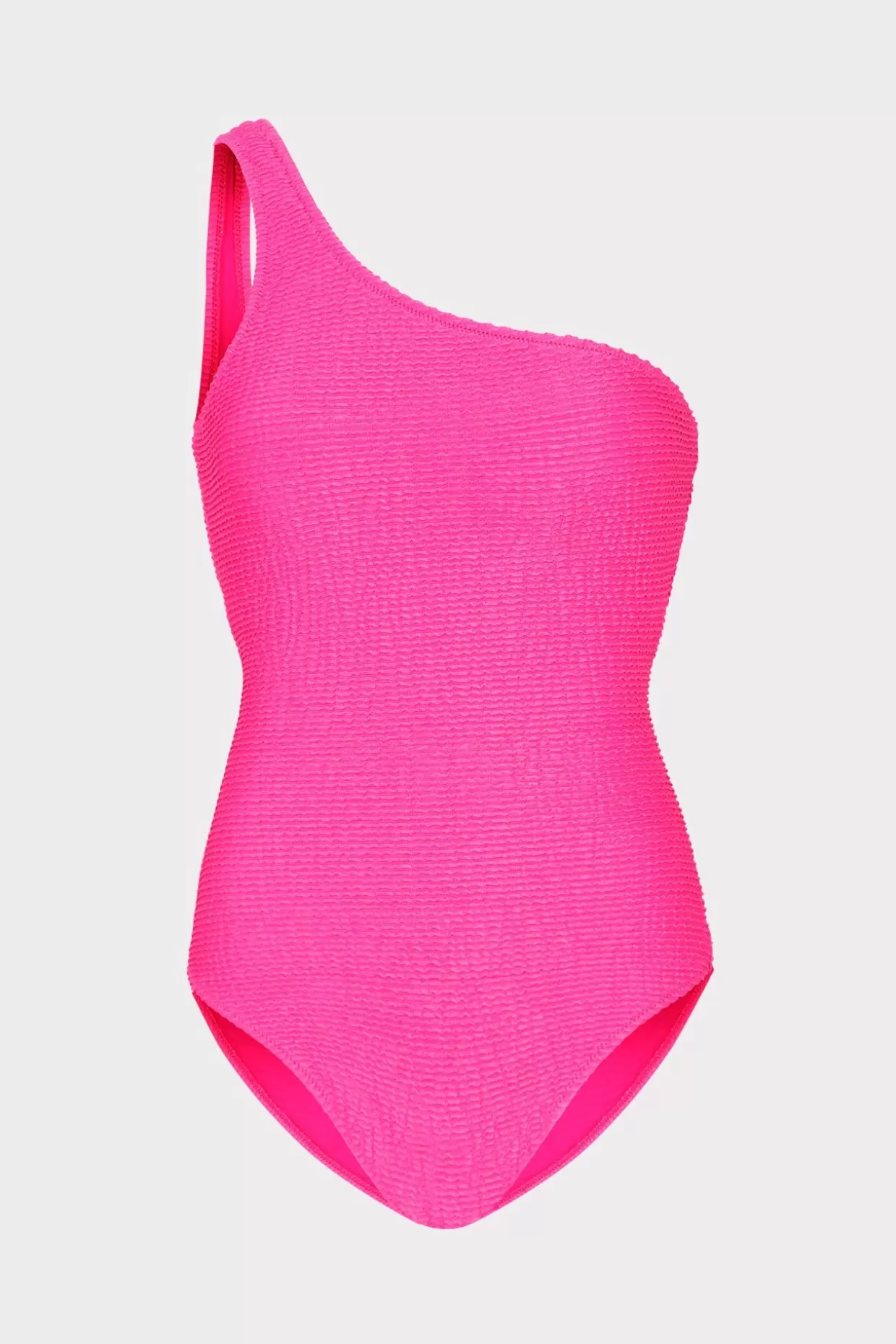 One Piece Swimsuits-MILLY Joni One Shoulder One Piece Neon Pink