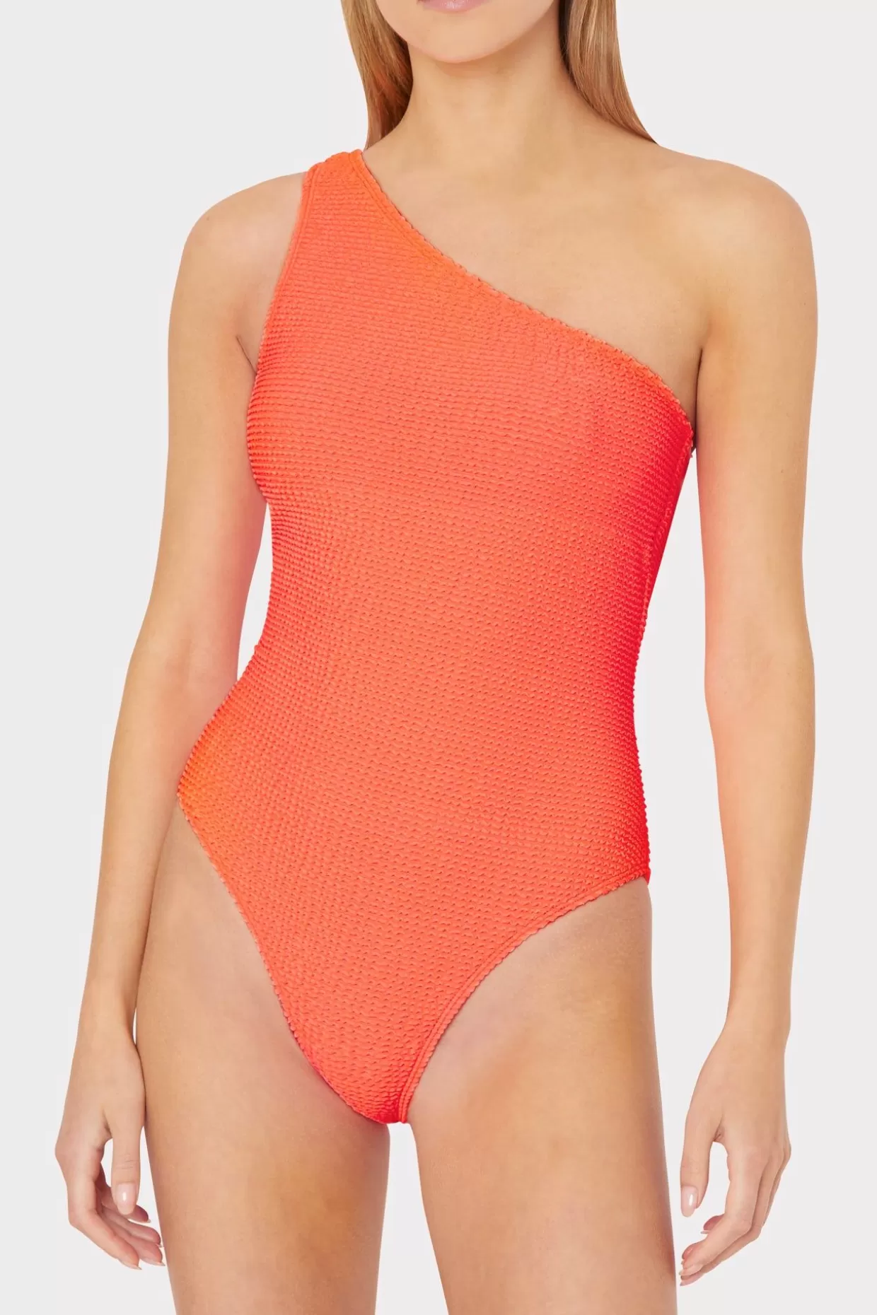 One Piece Swimsuits-MILLY Joni One Shoulder One Piece Orange