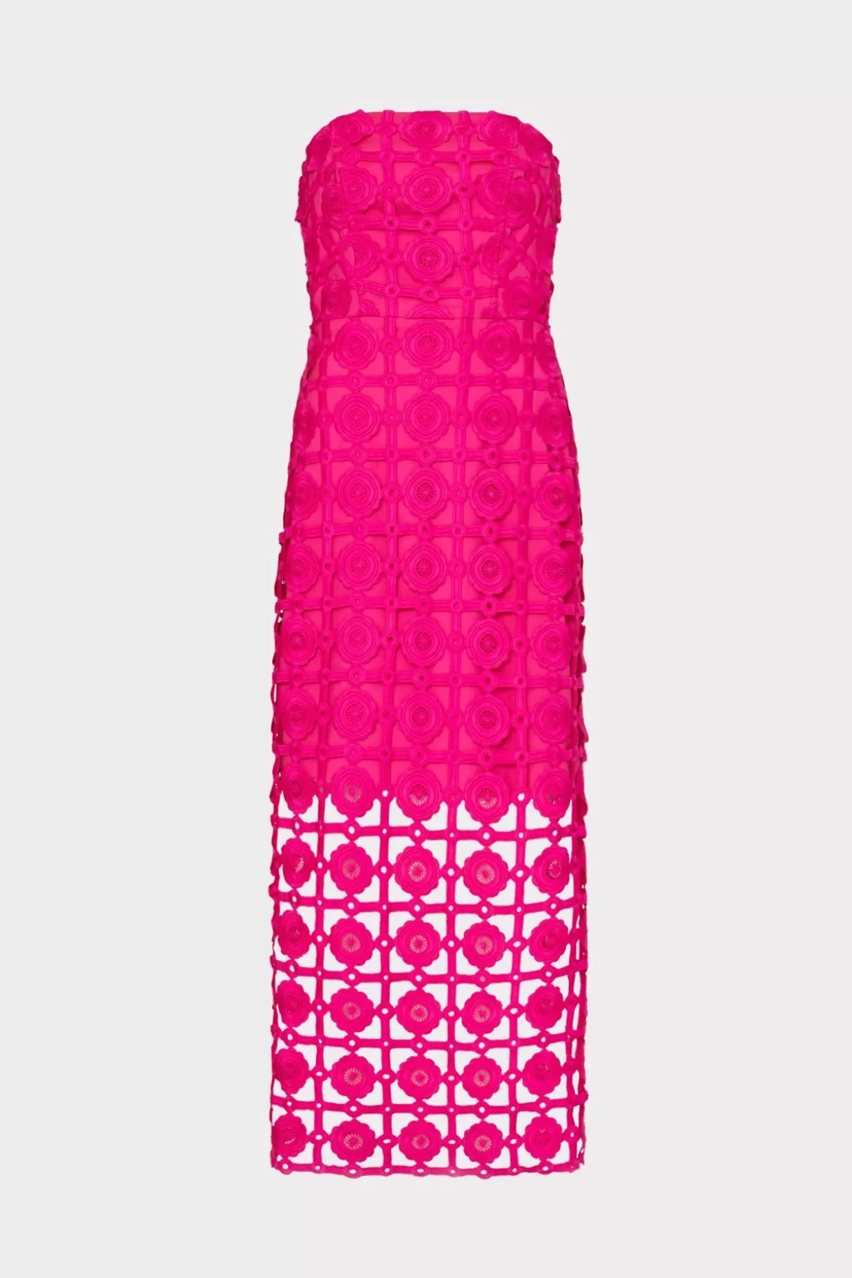 Cocktail Dresses-MILLY Kait Tile Lace Dress Milly Pink