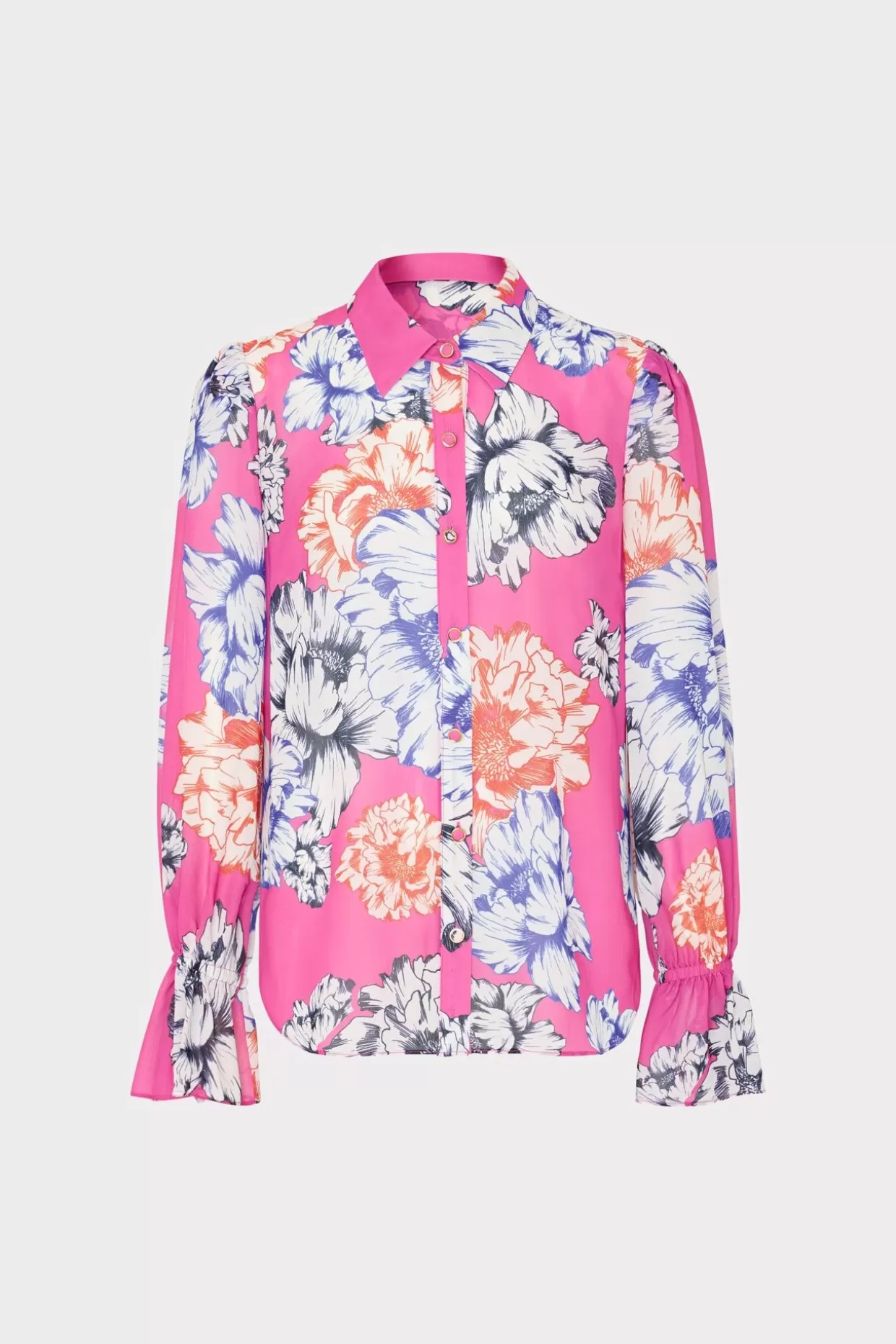 Jumpsuits & Rompers-MILLY Lacey Petals In Bloom Blouse Pink Multi