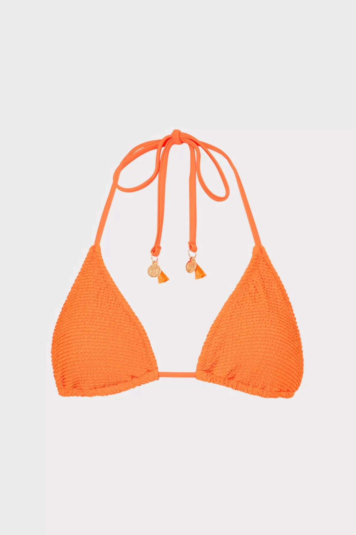 Bikinis-MILLY Lori Textured Triangle Bikini Top Neon Orange