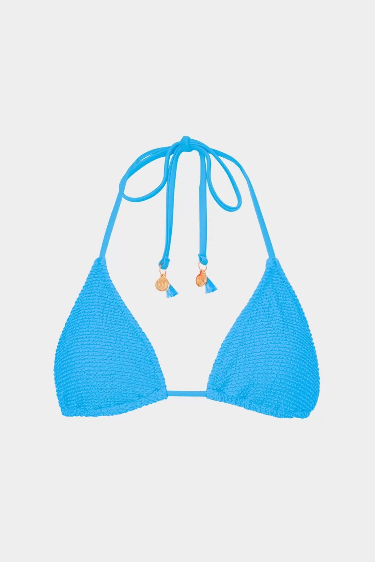 Bikinis-MILLY Lori Textured Triangle Bikini Top Blue