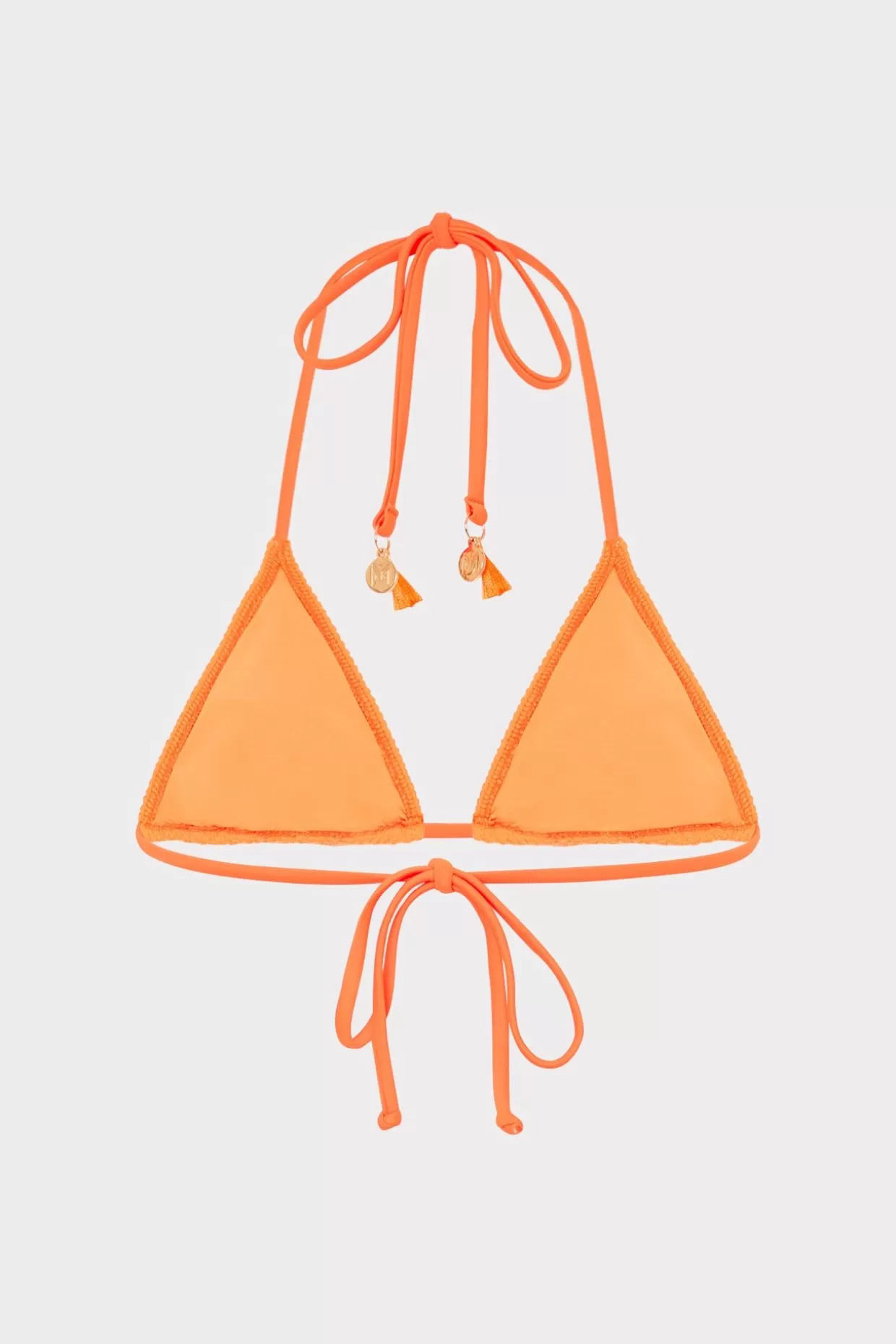 Bikinis-MILLY Lori Textured Triangle Bikini Top Neon Orange