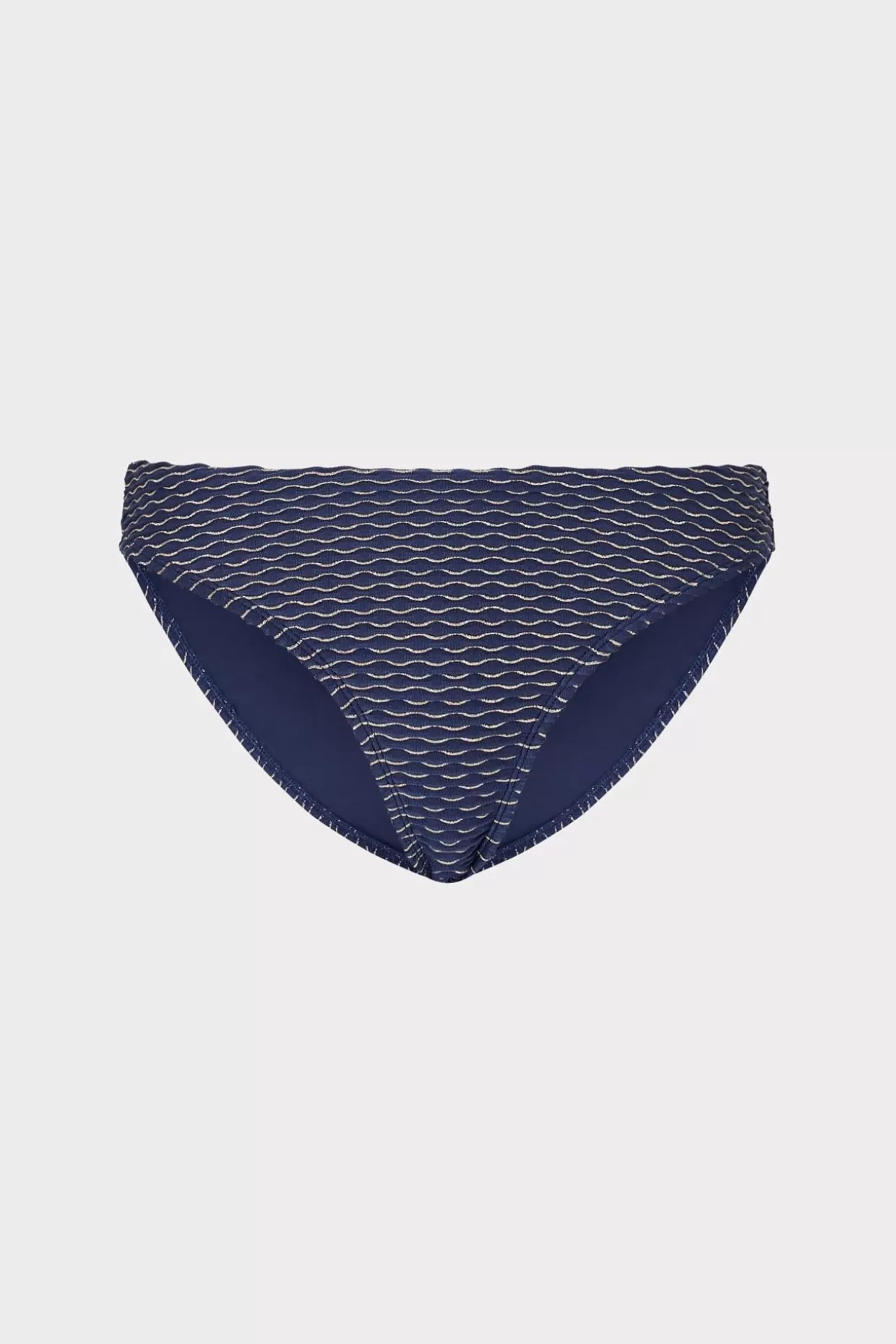 Jumpsuits & Rompers-MILLY Margot Textured Waves Bikini Bottom Navy