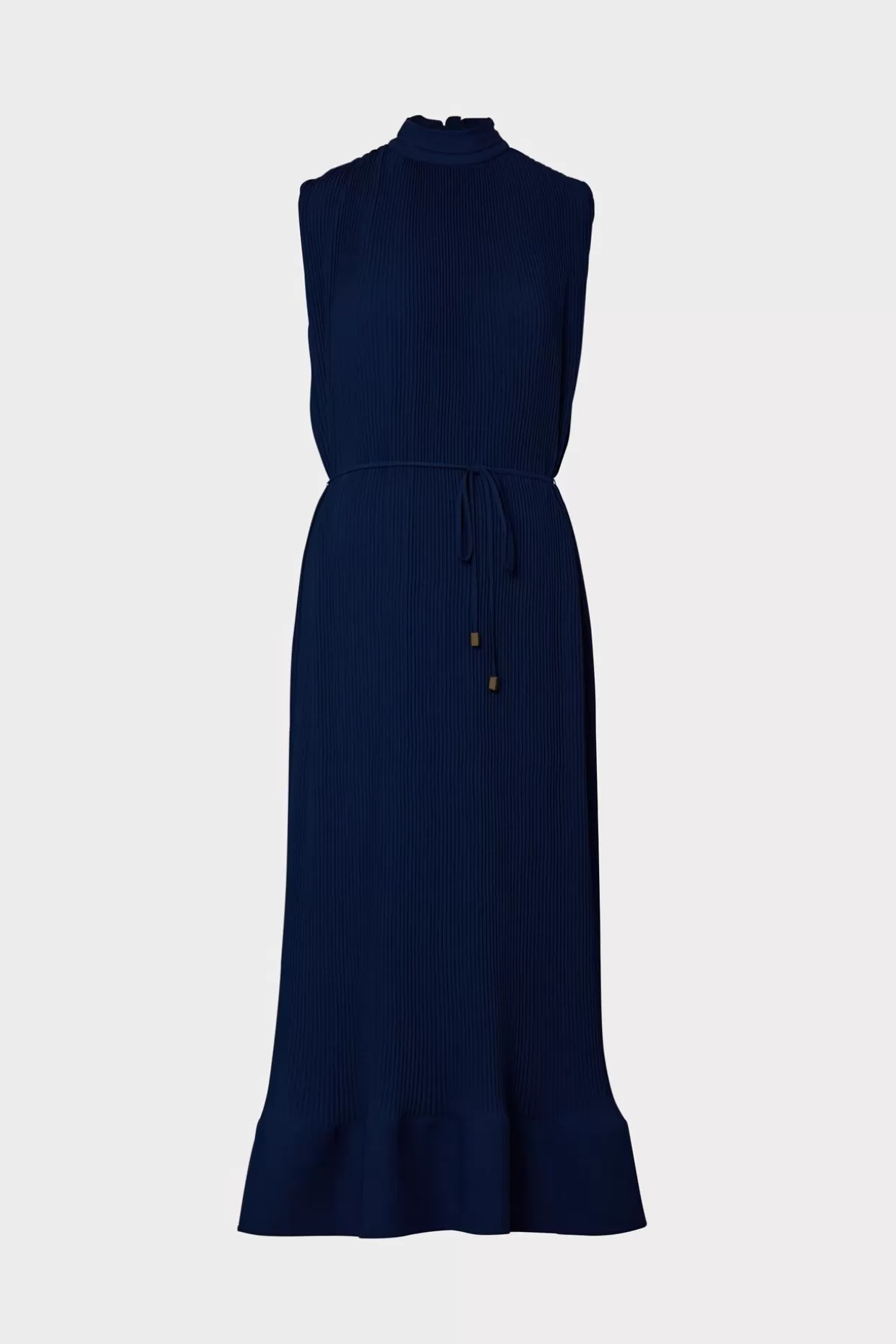 Jumpsuits & Rompers-MILLY Melina Solid Pleated Dress Navy