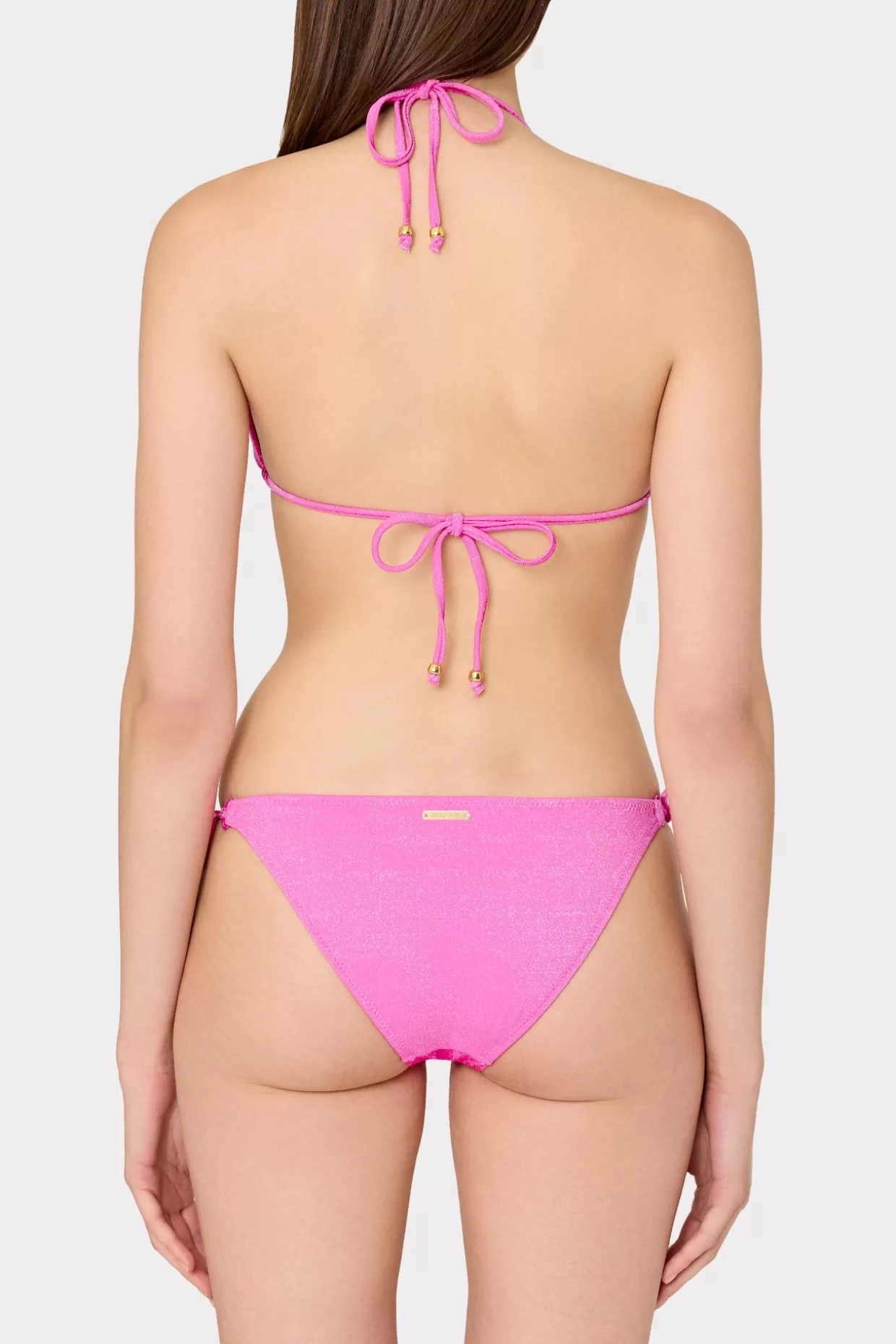 Bikinis-MILLY Metallic Ring Bikini Bottom Fuchsia/Silver