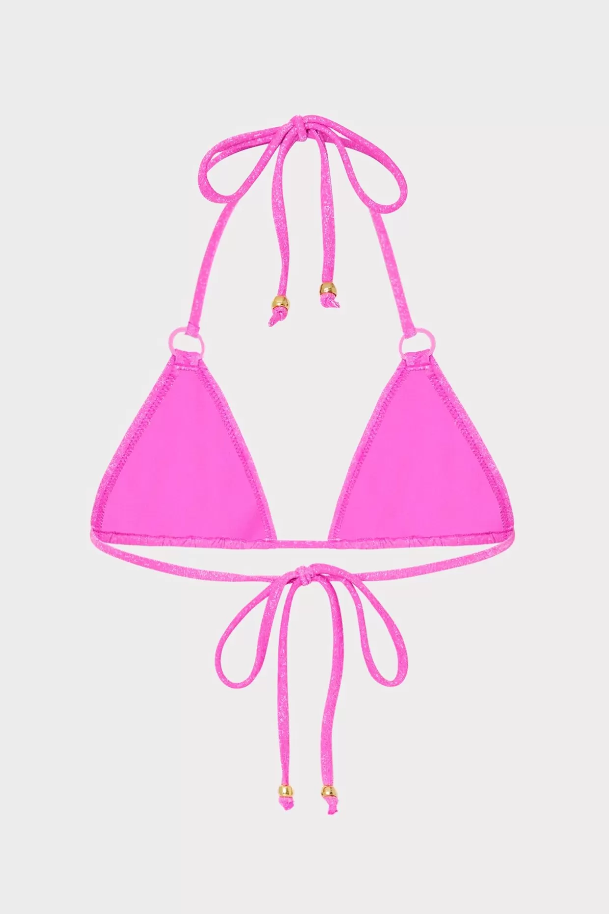 Bikinis-MILLY Metallic Ring Triangle Bikini Top Fuchsia/Silver