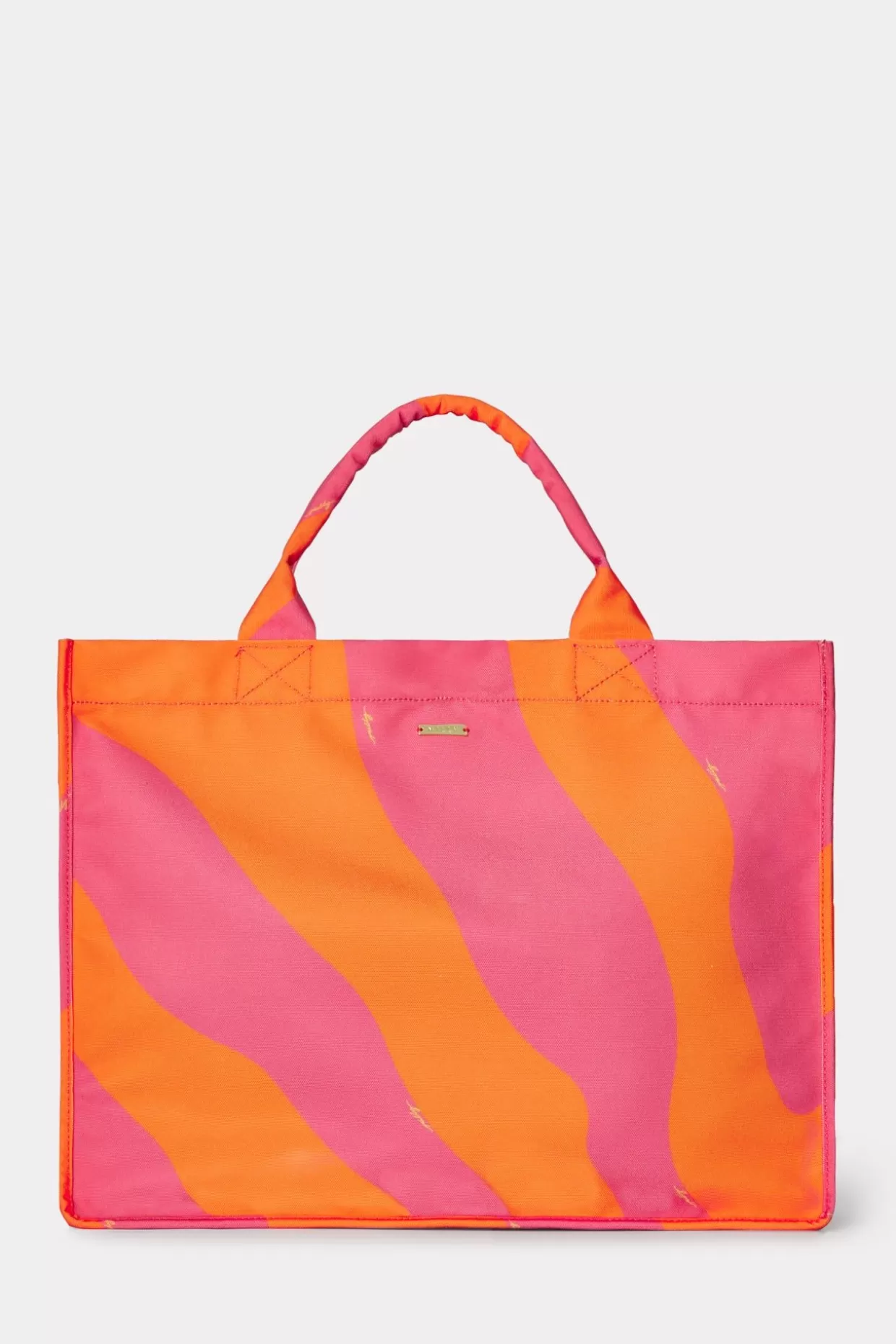 Beach Totes-MILLY Mimi Canvas Tote Milly Pink/Tangerine