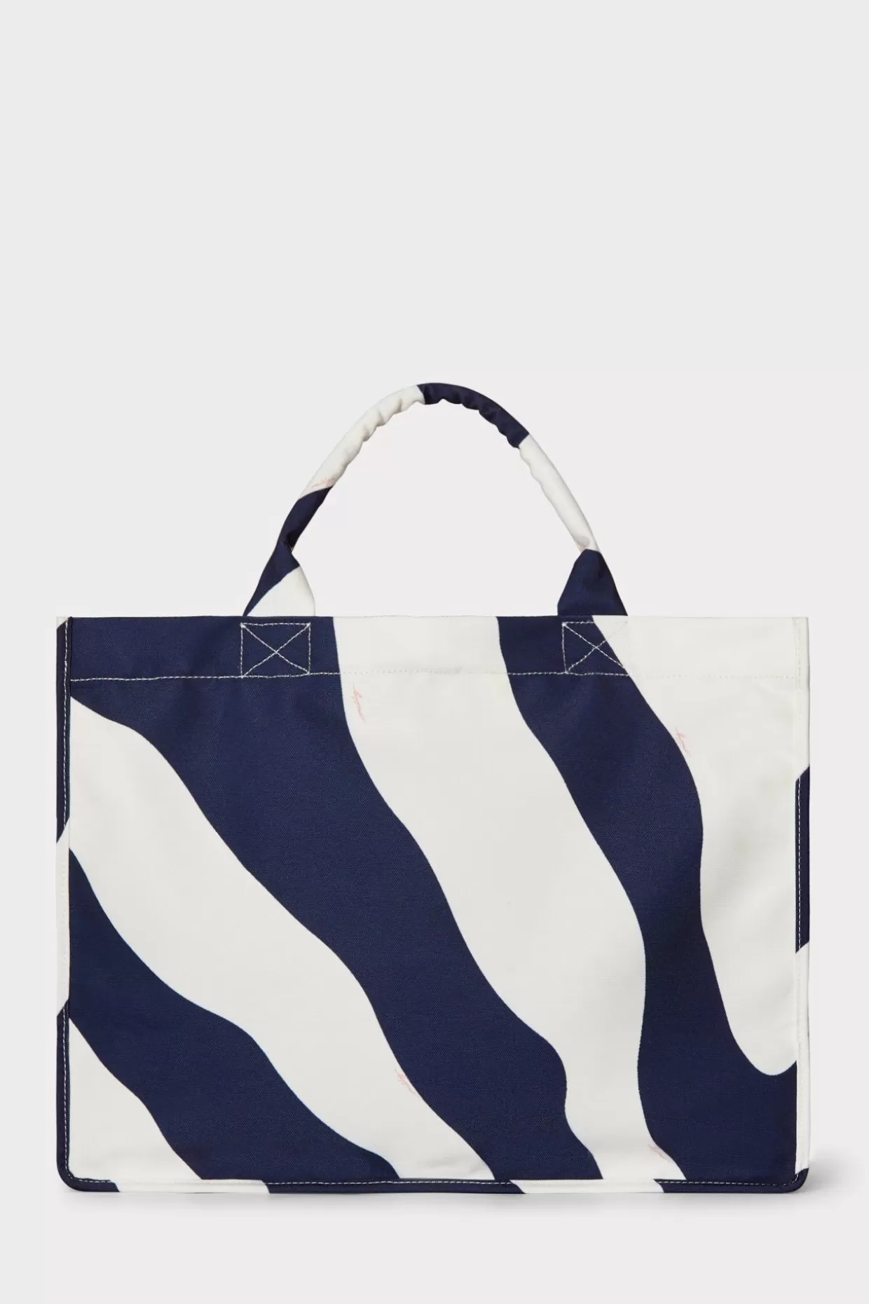 Accessories-MILLY Mimi Canvas Tote Ecru/Navy