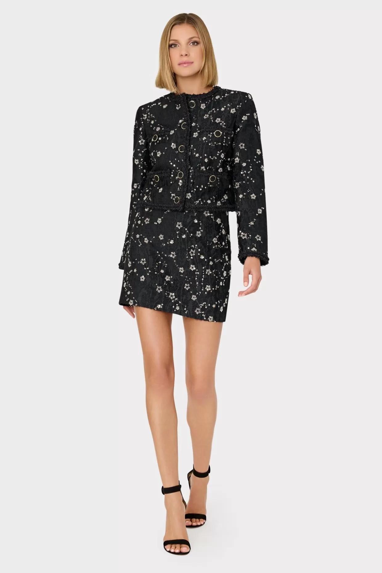 Skirts-MILLY Modern Mini Beaded Skirt Black