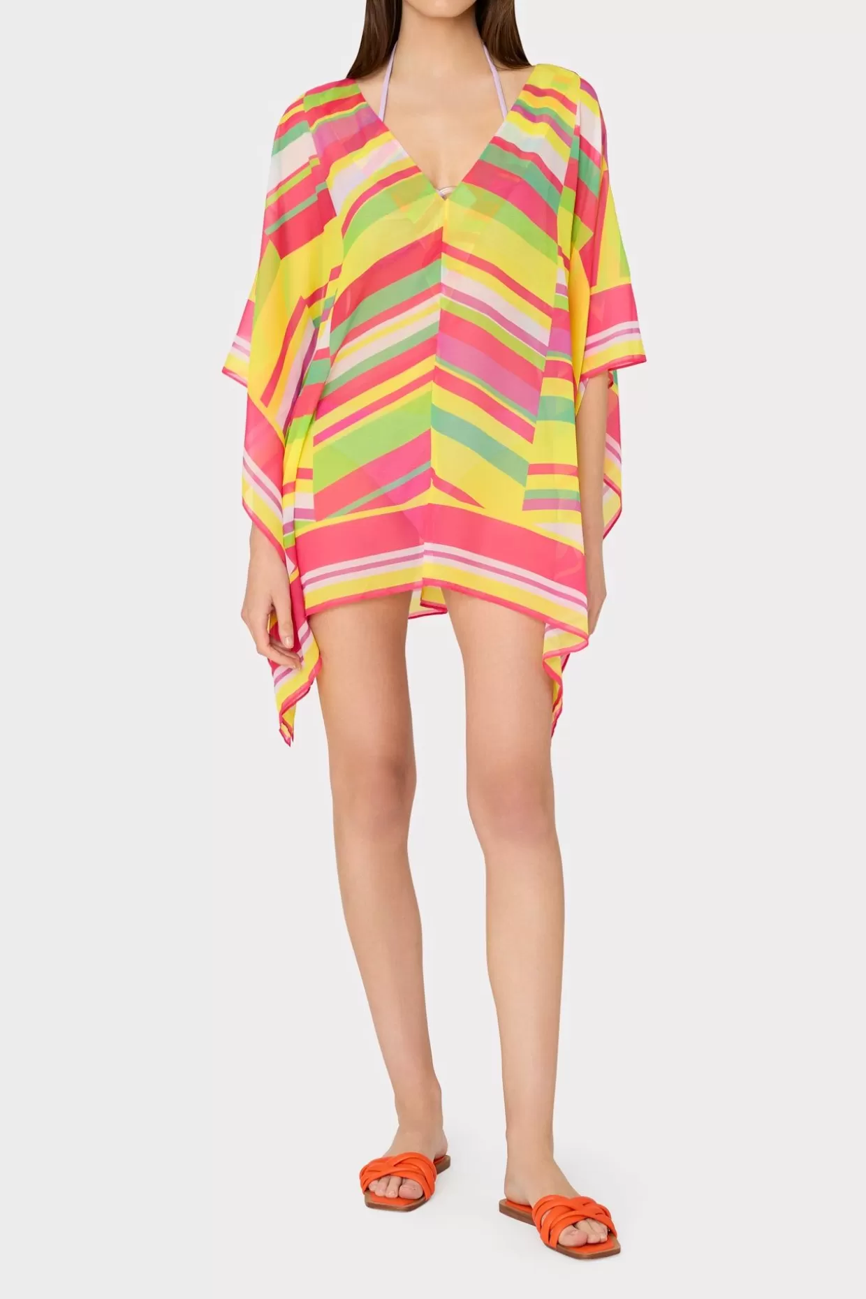 Jumpsuits & Rompers-MILLY Multi Color Chevron Caftan Green Multi