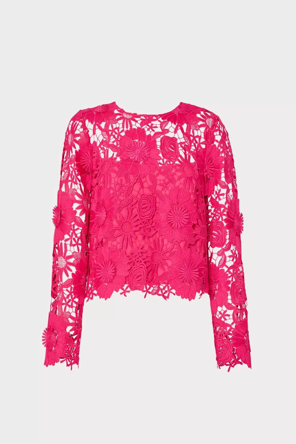 Jumpsuits & Rompers-MILLY Nori 3D Lace Shirt Milly Pink