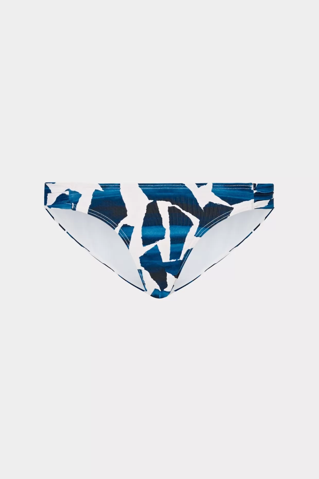 Bikinis-MILLY Ocean Puzzle Ruched Sides Bikini Bottom Navy Multi