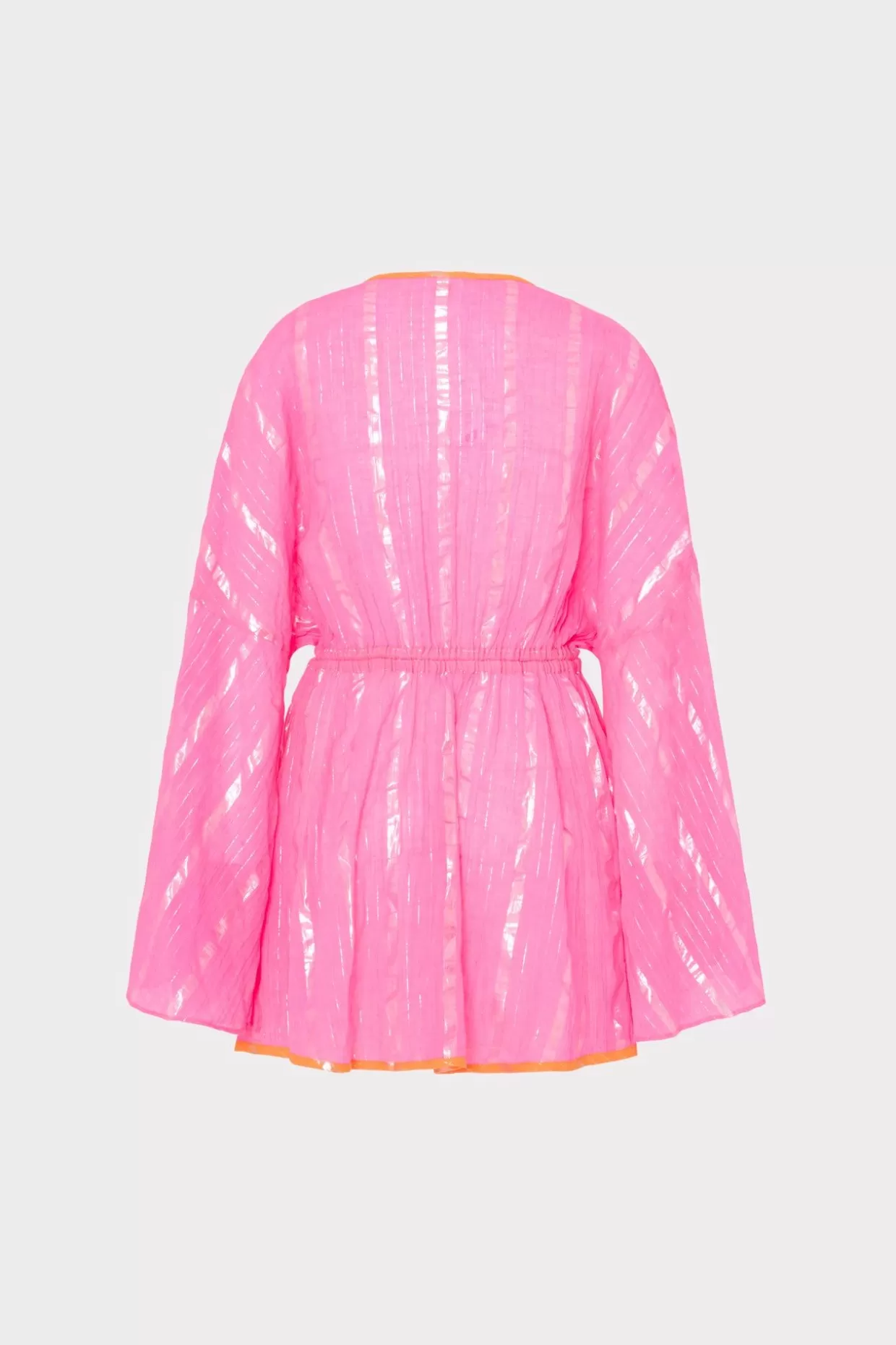 Cover-Ups-MILLY Olympia Lurex Stripe Coverup Dress Pink/Coral