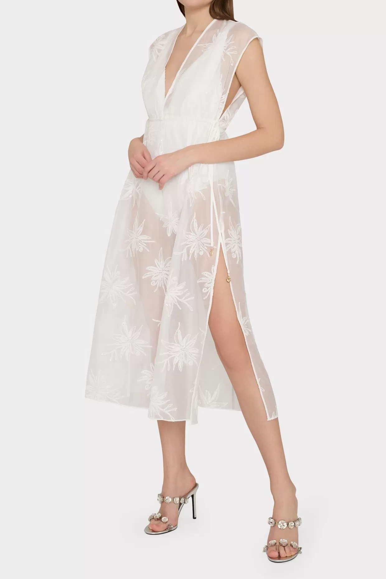 Jumpsuits & Rompers-MILLY Organza Cover-Up White