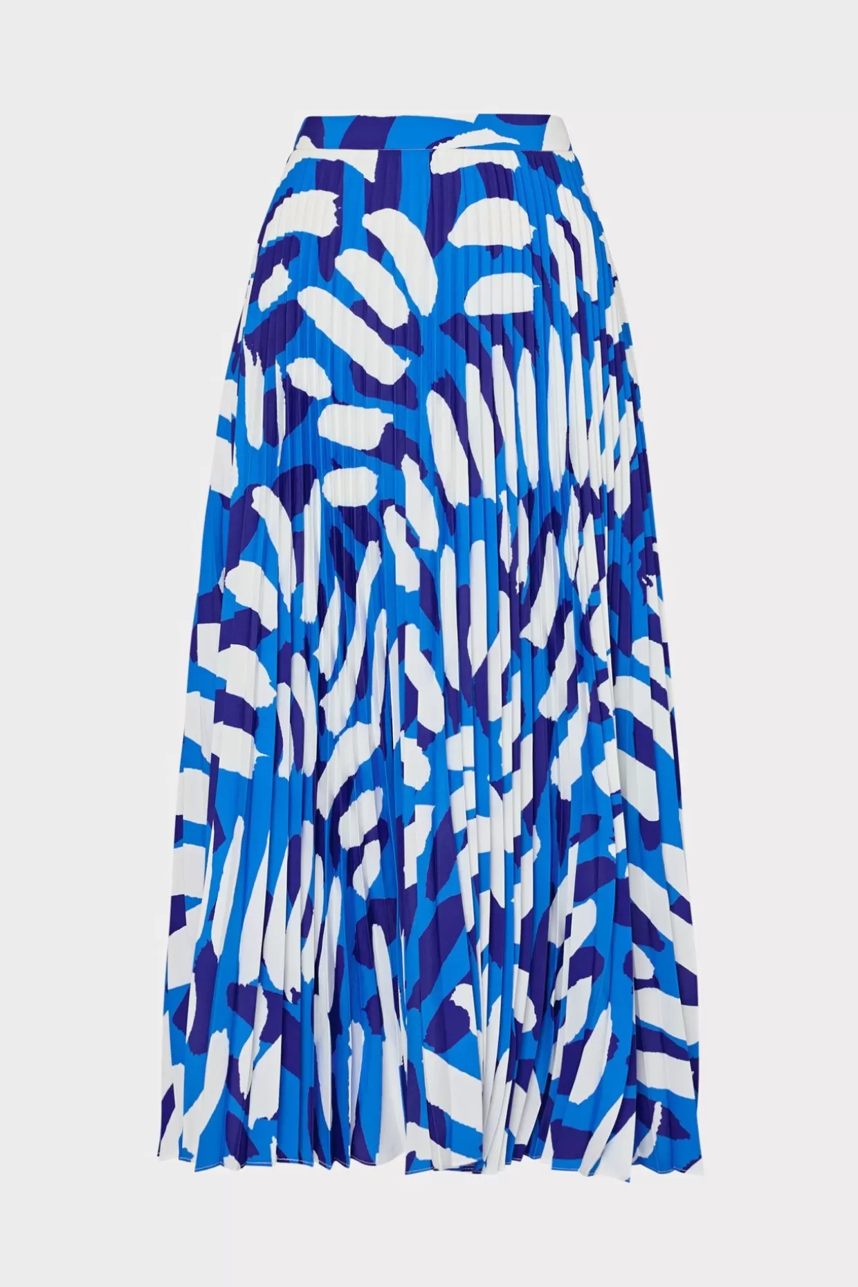 Skirts-MILLY Otha Brushstroke Pleated Skirt Blue Multi