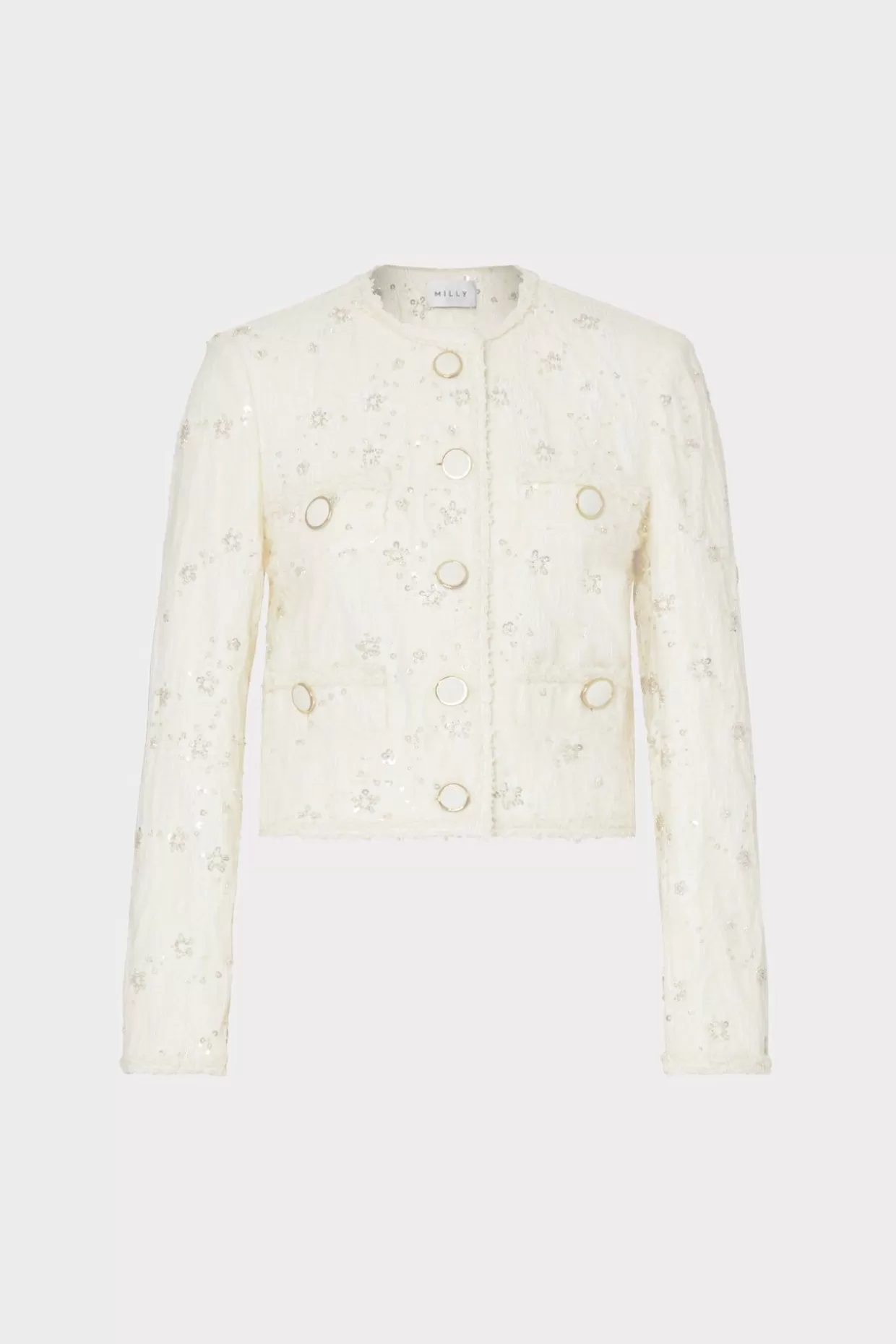 Coats & Jackets-MILLY Pheobe Beaded Jacket Ecru