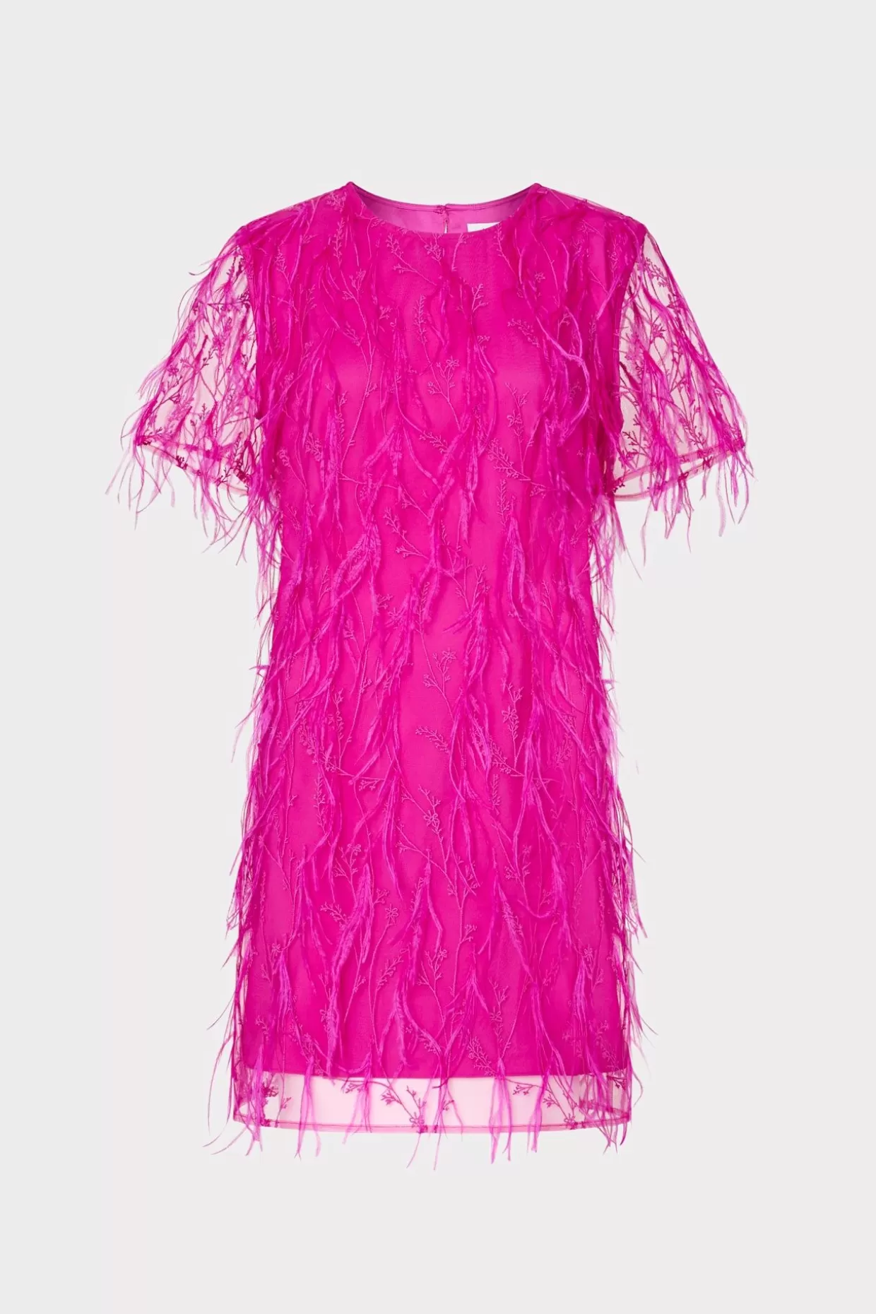 Pink Dresses-MILLY Rana Feather Dress Fuchsia