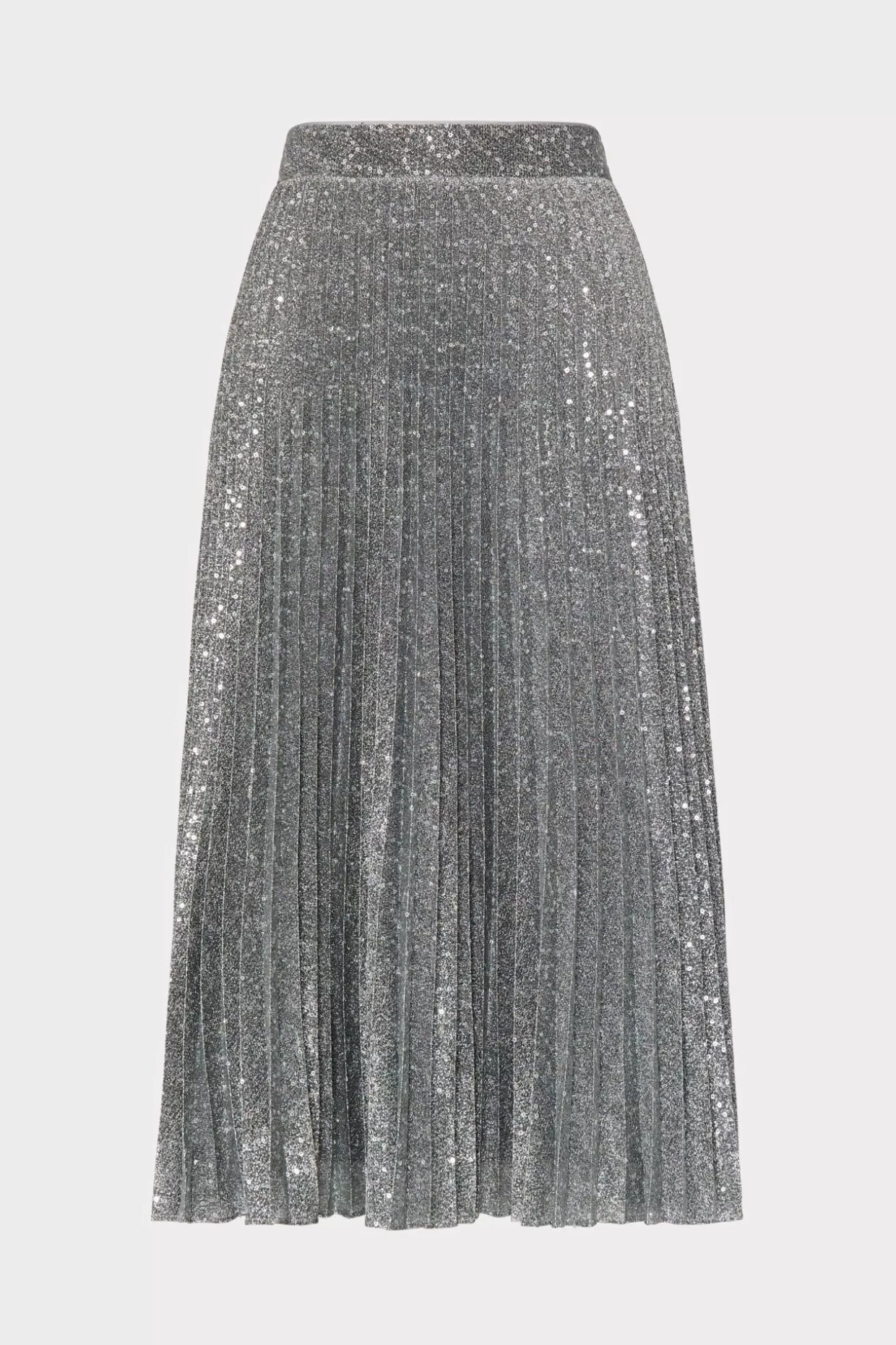 Skirts-MILLY Rayla Pleated Sequins Skirt Silver