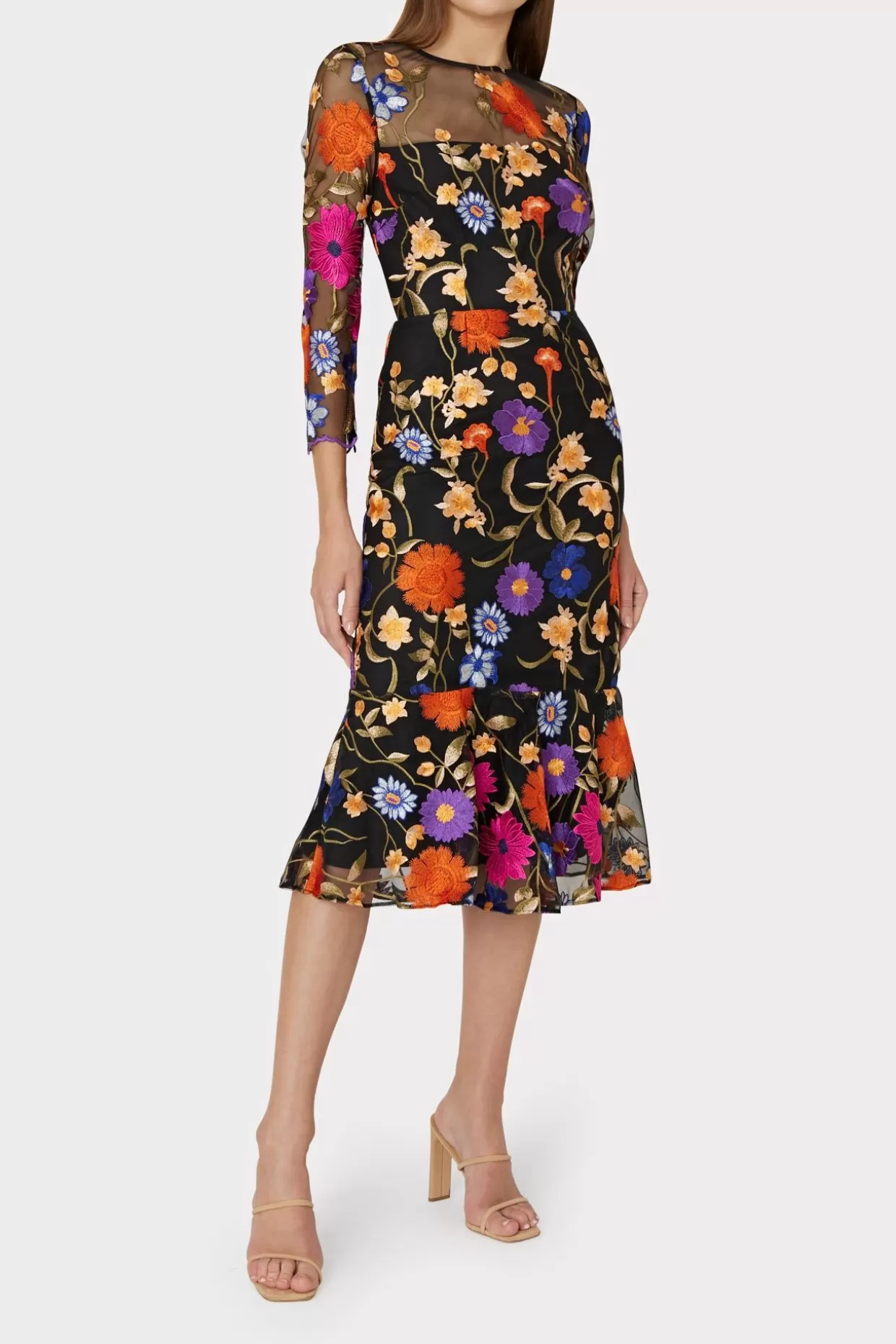 Jumpsuits & Rompers-MILLY Rosalind Fall Foliage Embroidery Dress Black Multi