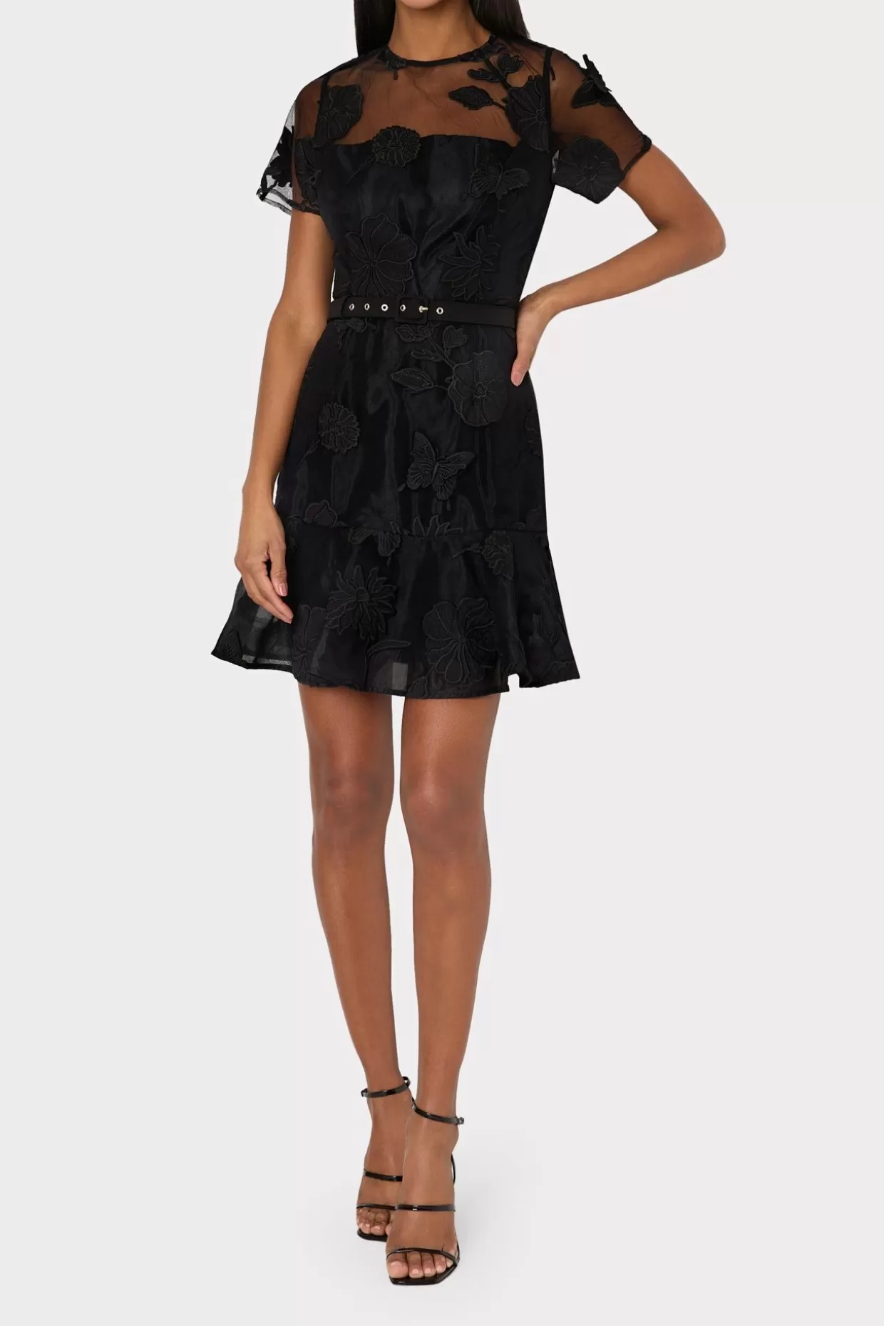 Jumpsuits & Rompers-MILLY Rosie 3D Butterfly Embroidery Dress Black