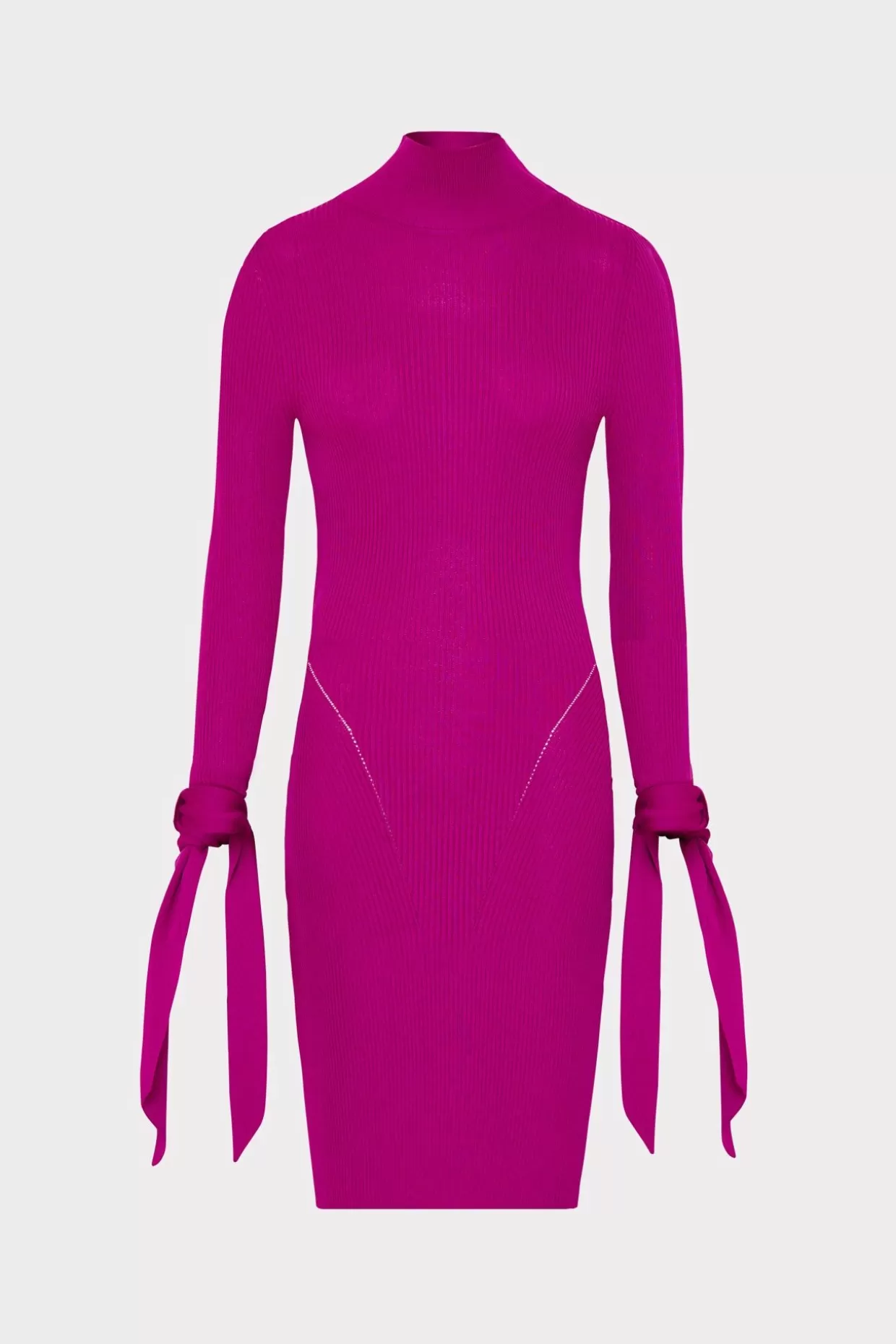 Pink Dresses-MILLY Rowa Cascading Cuff Mini Dress Dark Pink